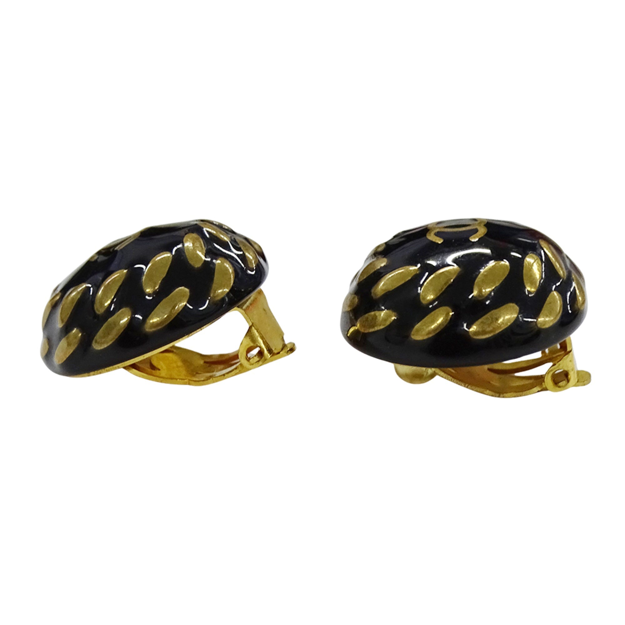 CC Logo Clip-On Earrings Metal Gold-Tone Metal