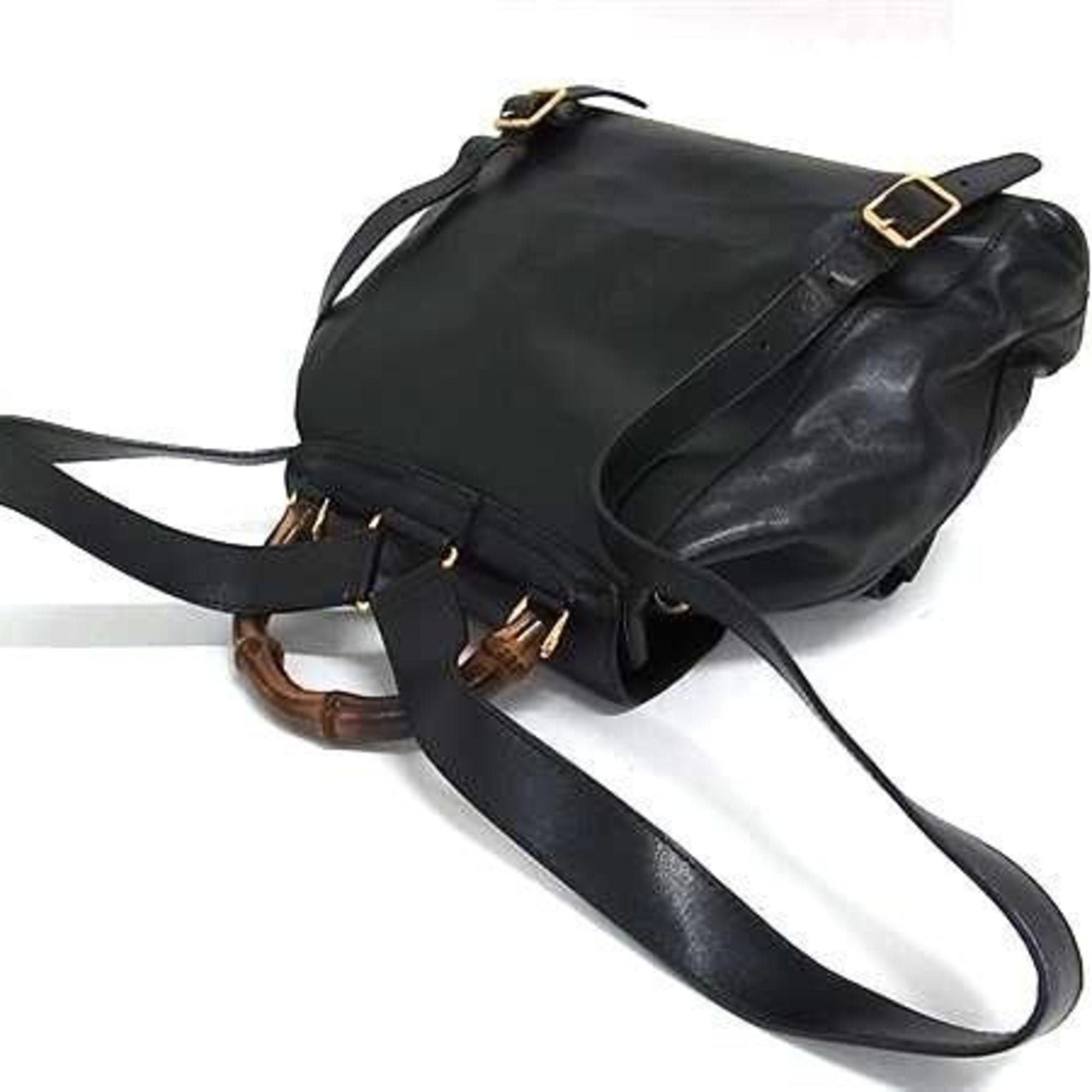 Vintage Bamboo Backpack Leather Medium