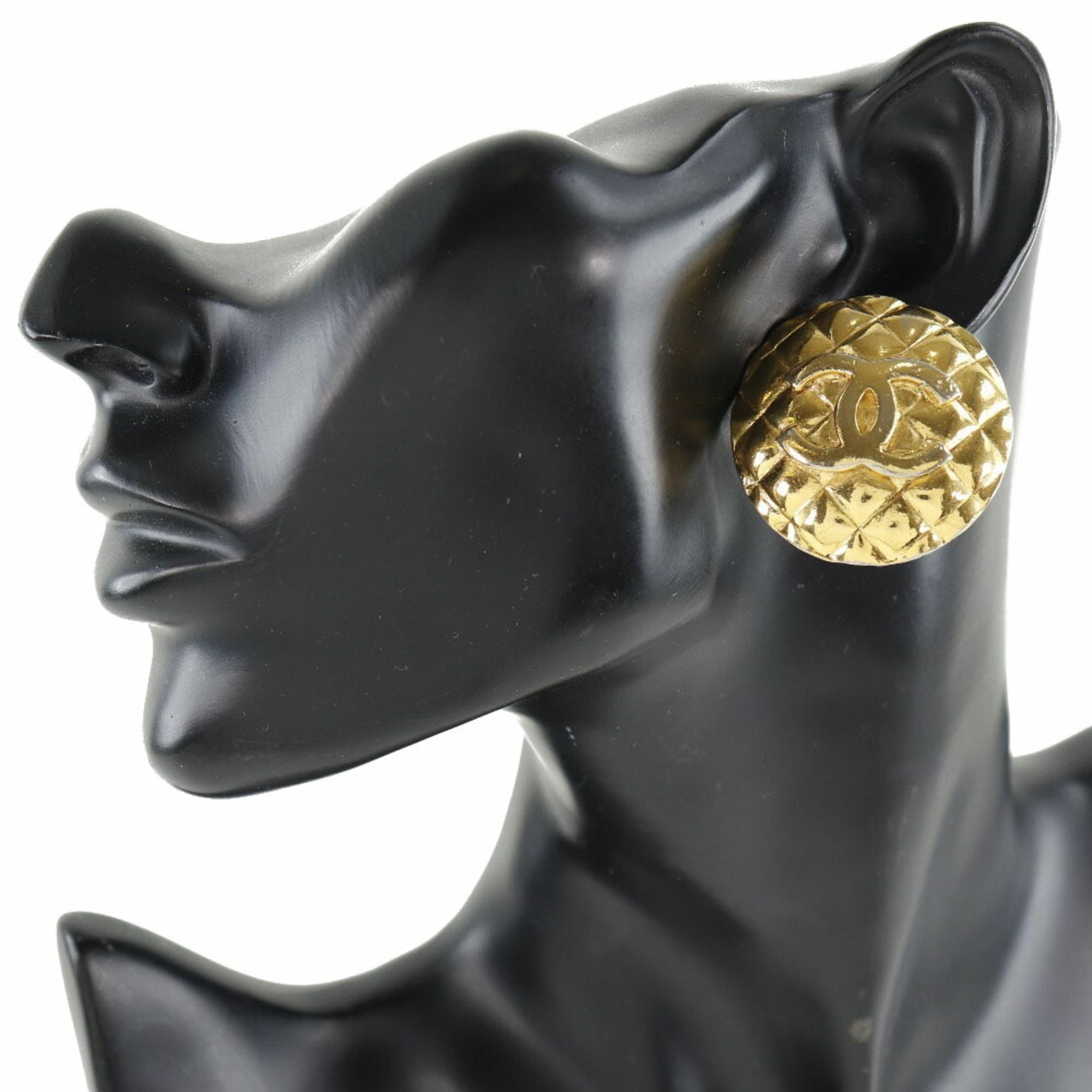 CC Logo Clip-On Earrings Gold-Tone Metal