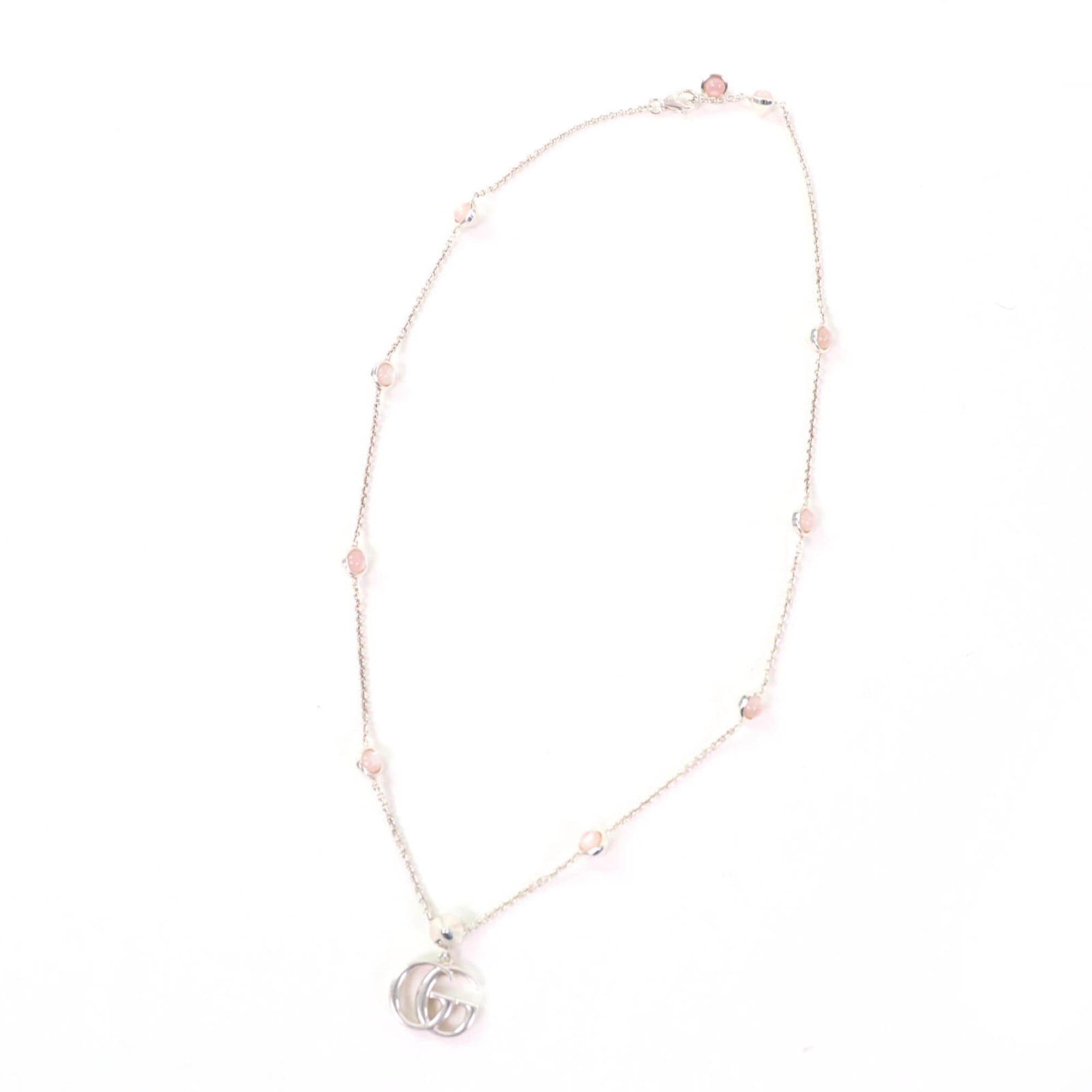 Pendant Necklace Sterling Silver with Mother of Pearl and Color Stone