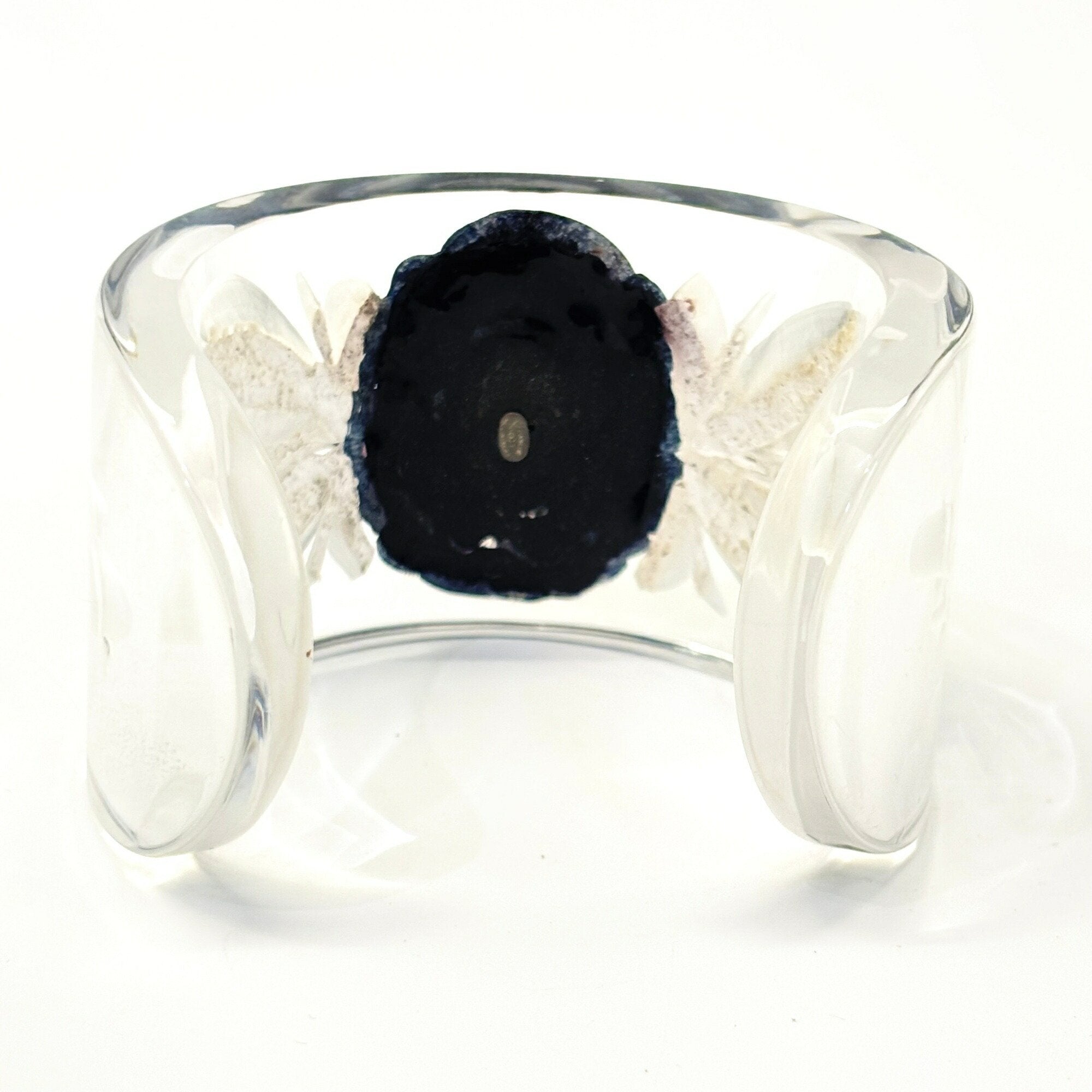 Camellia Bracelet Black and Clear Plastic