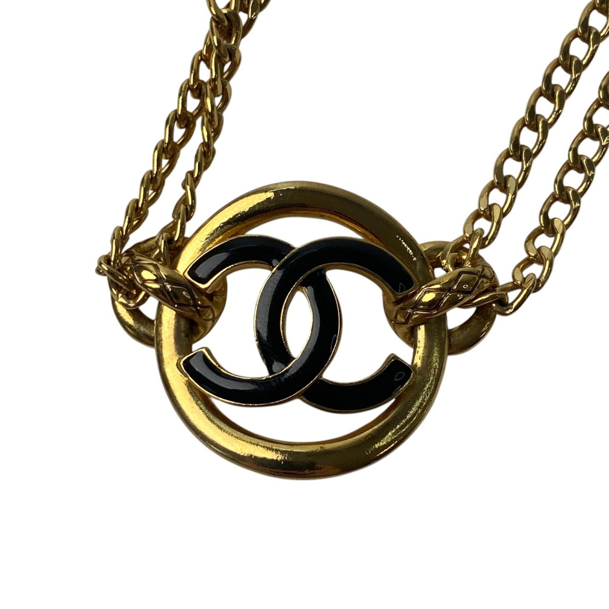 CC Logo Necklace Gold-Tone Metal