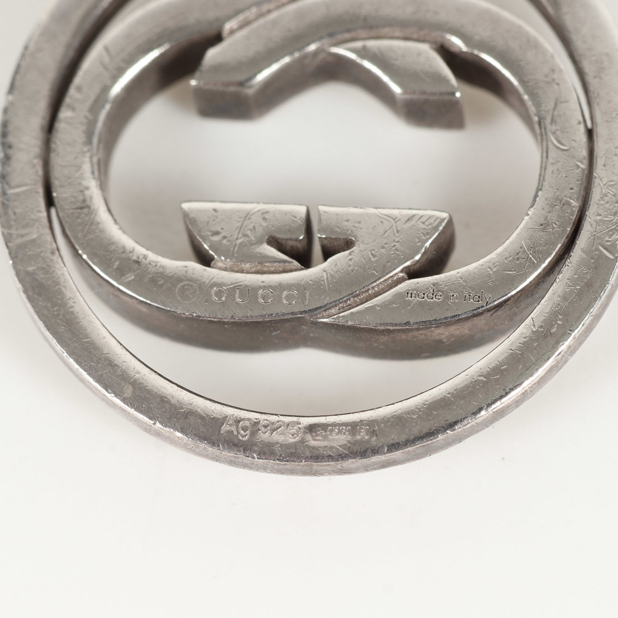 Circle Interlocking GG Pendant Necklace Sterling Silver