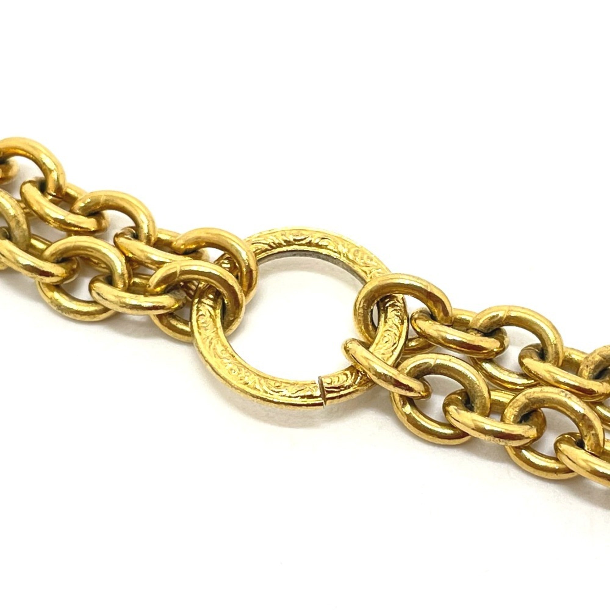 Vintage Matelasse Pendant Necklace Gold
