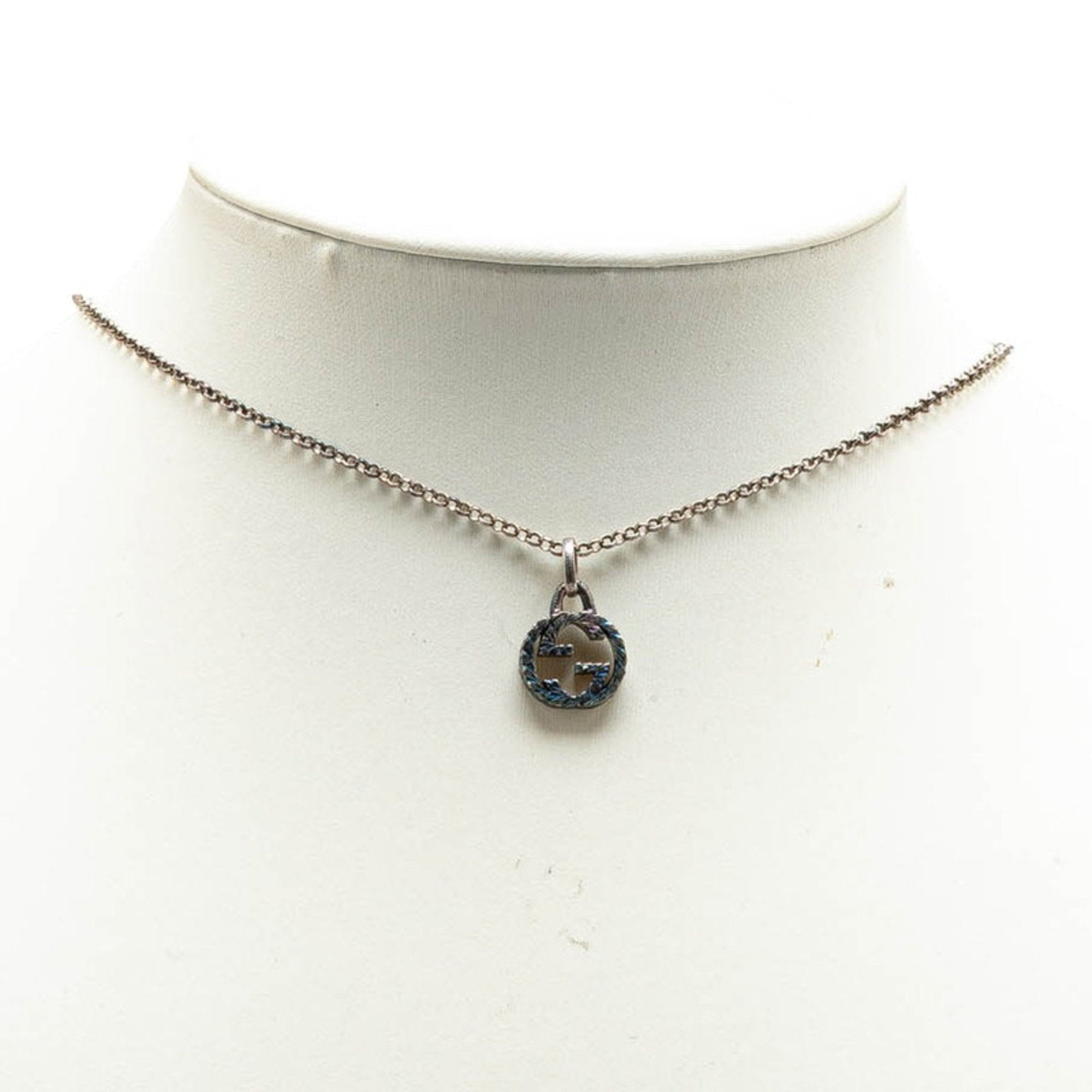 Interlocking G Pendant Necklace Sterling Silver