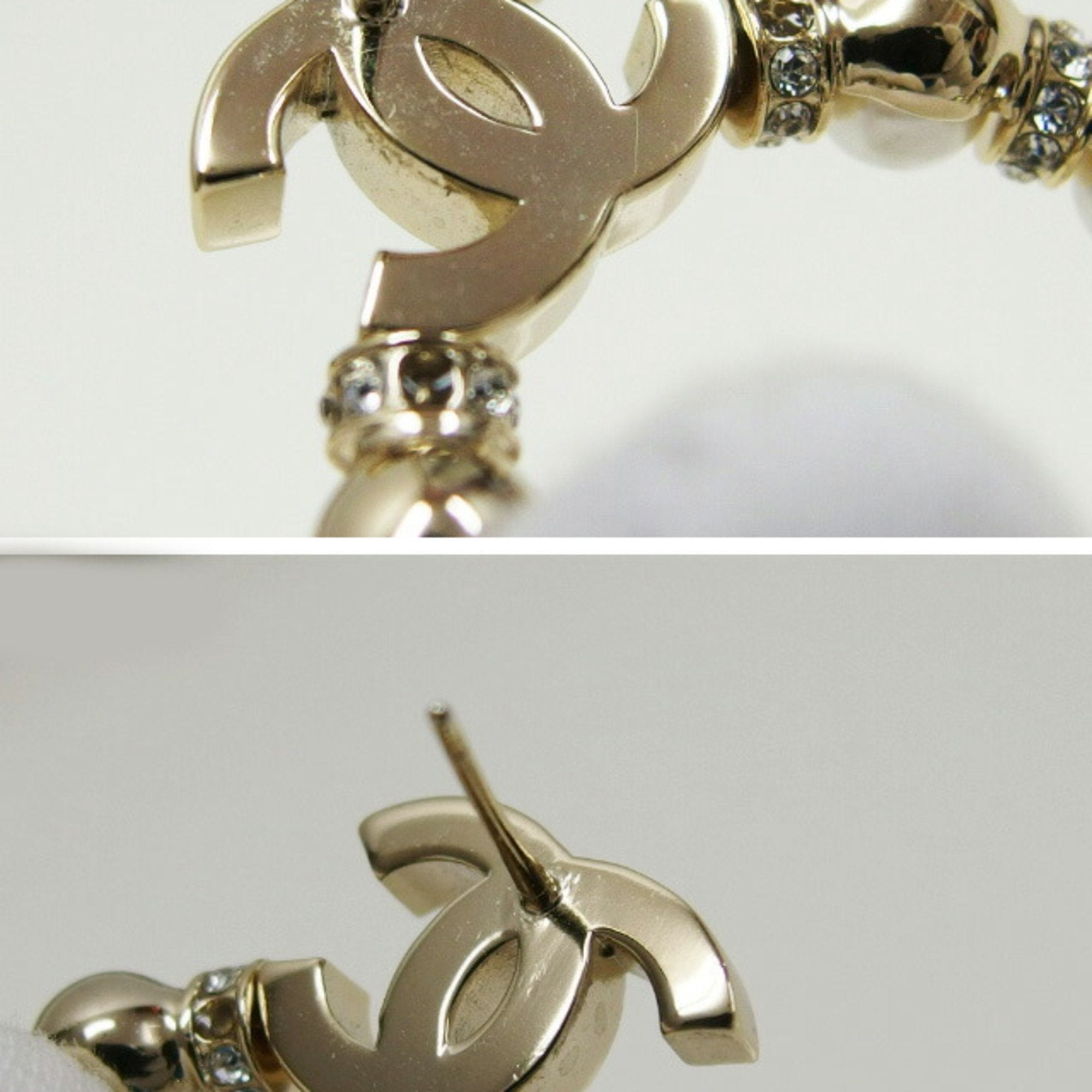 CC Logo Circle Earrings Gold-Tone Metal