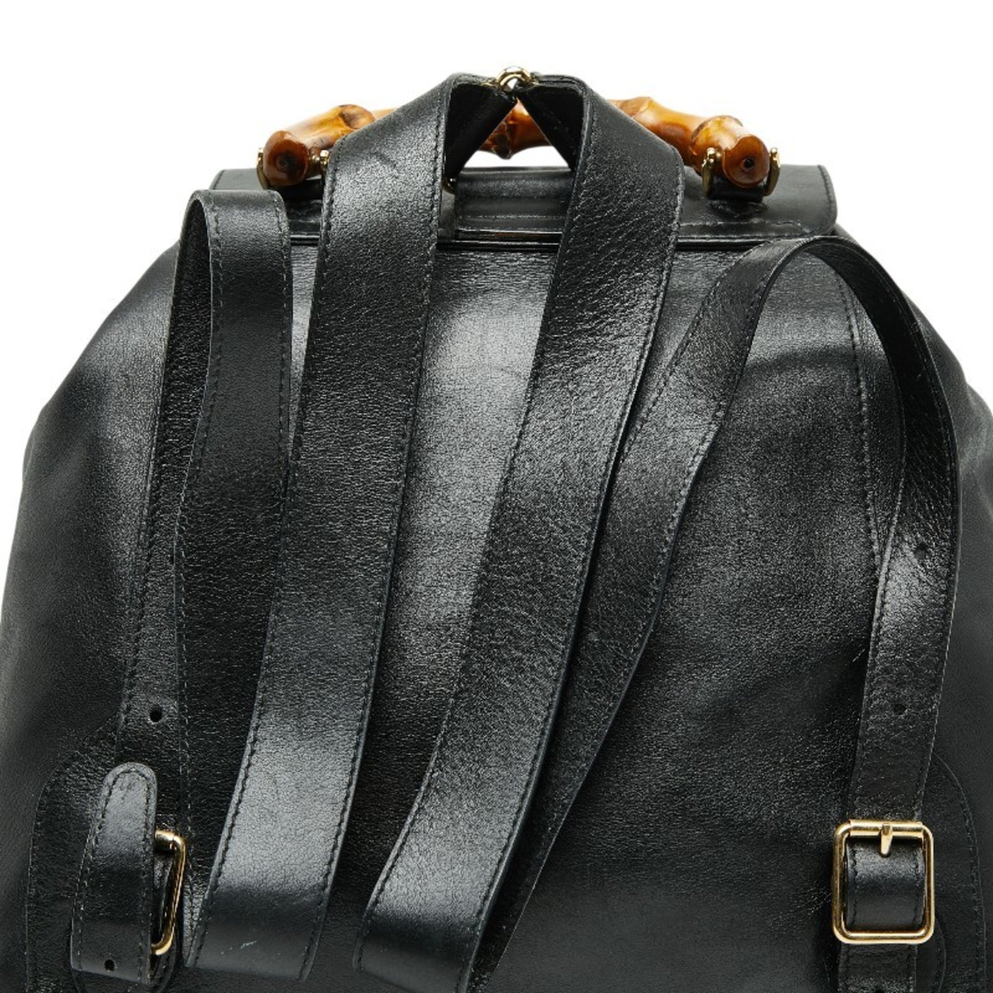 Vintage Bamboo Backpack Leather Medium