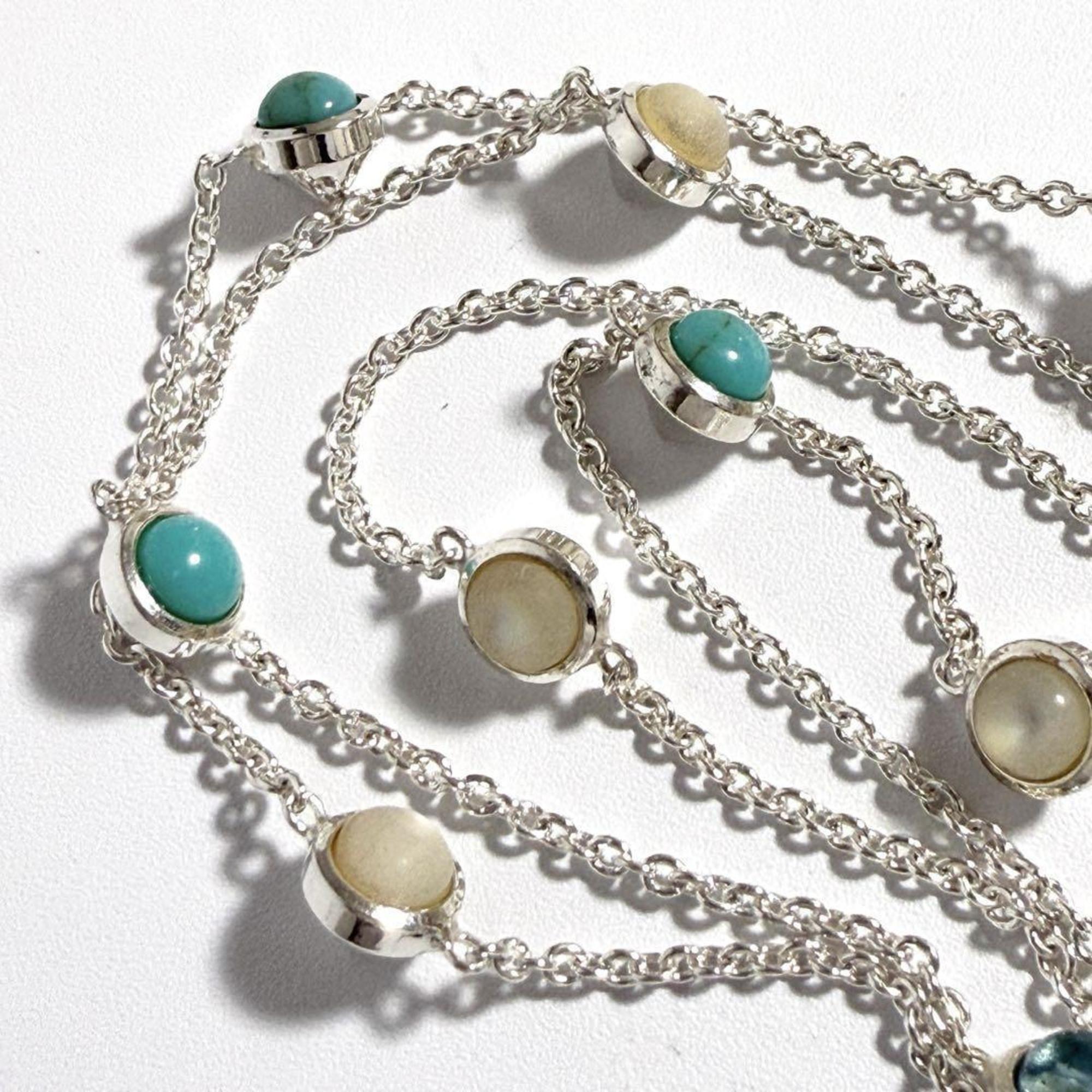 Double G Pendant Necklace Resin and Sterling Silver with Mother of Pearl