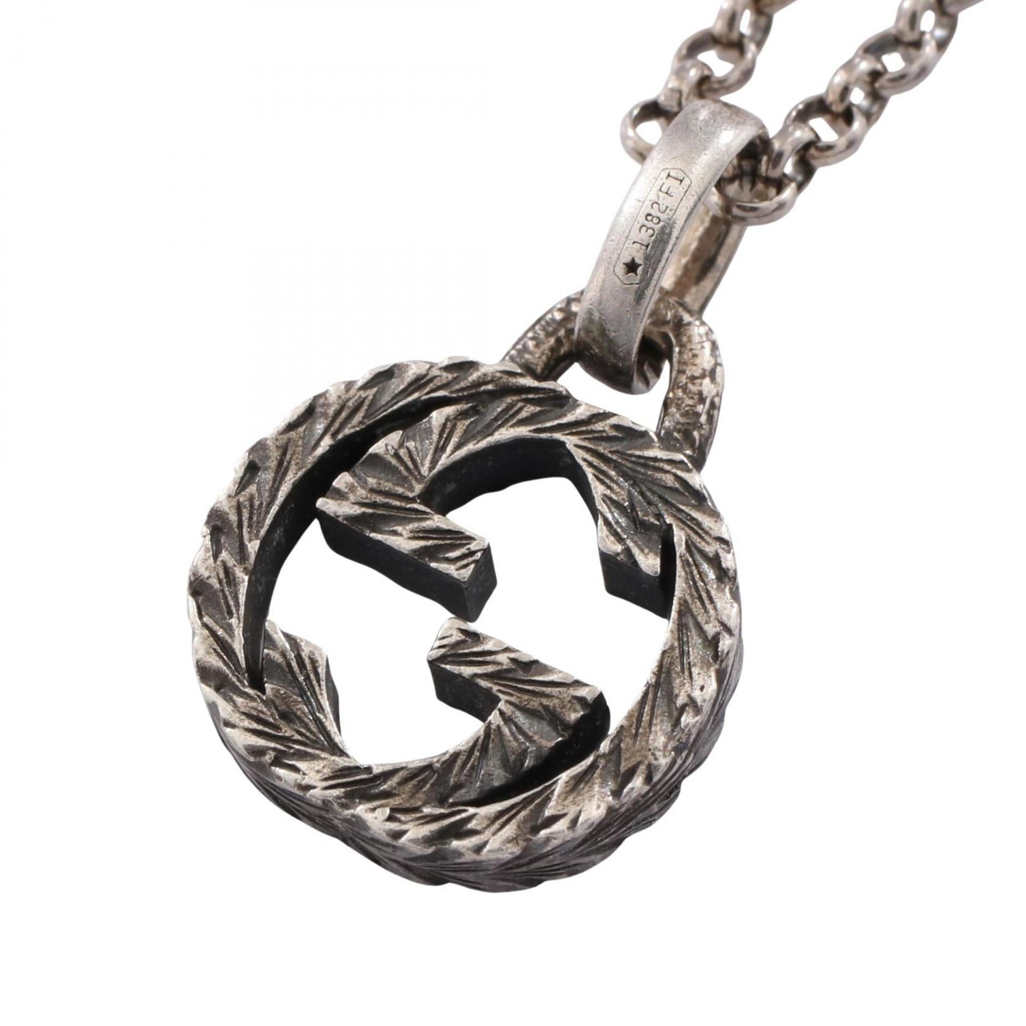 Interlocking G Pendant Necklace Sterling Silver