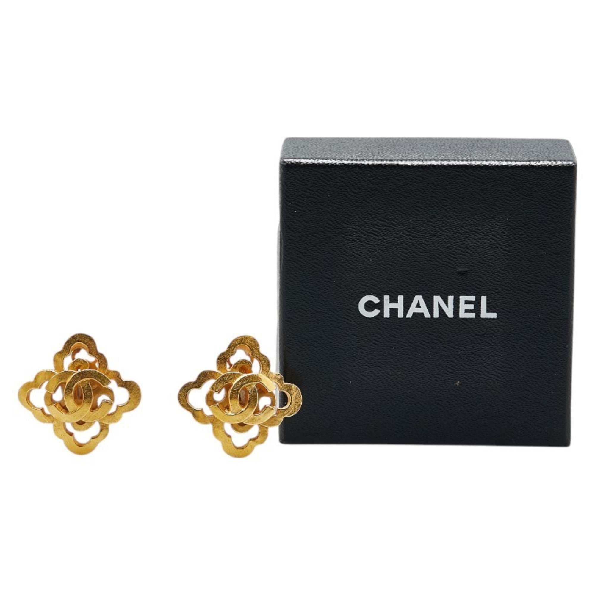 CC Logo Clip-On Earrings Metal Gold-Tone Metal