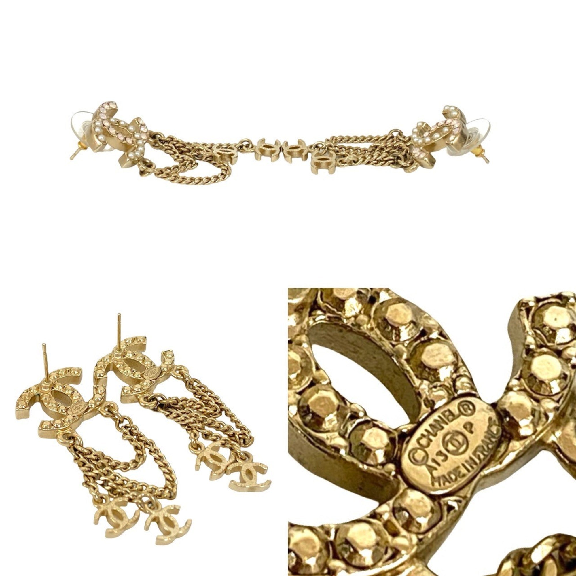 CC Logo Earrings Metal Gold-Tone Metal