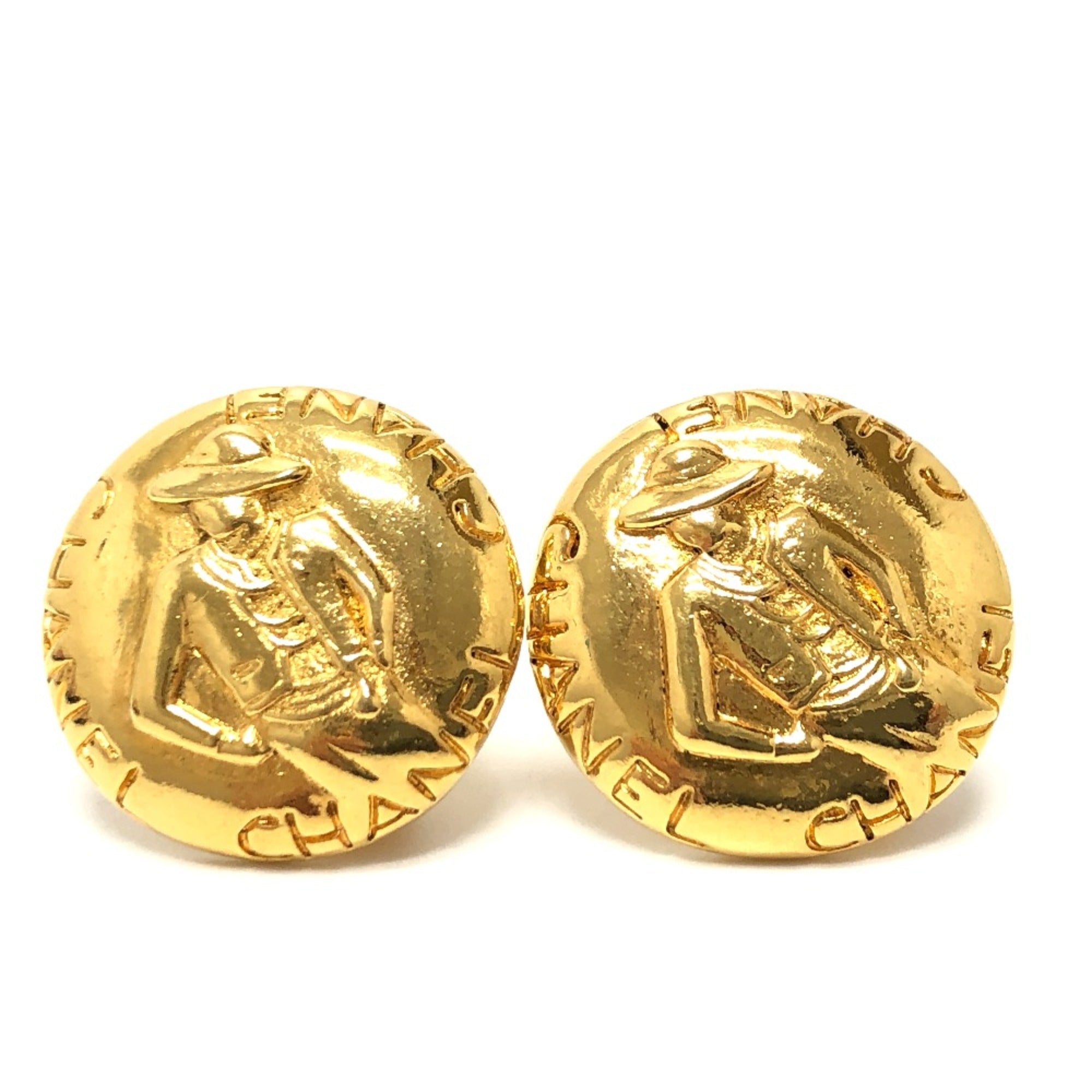 Vintage Clip-On Earrings Clip-On Gold-Tone Metal