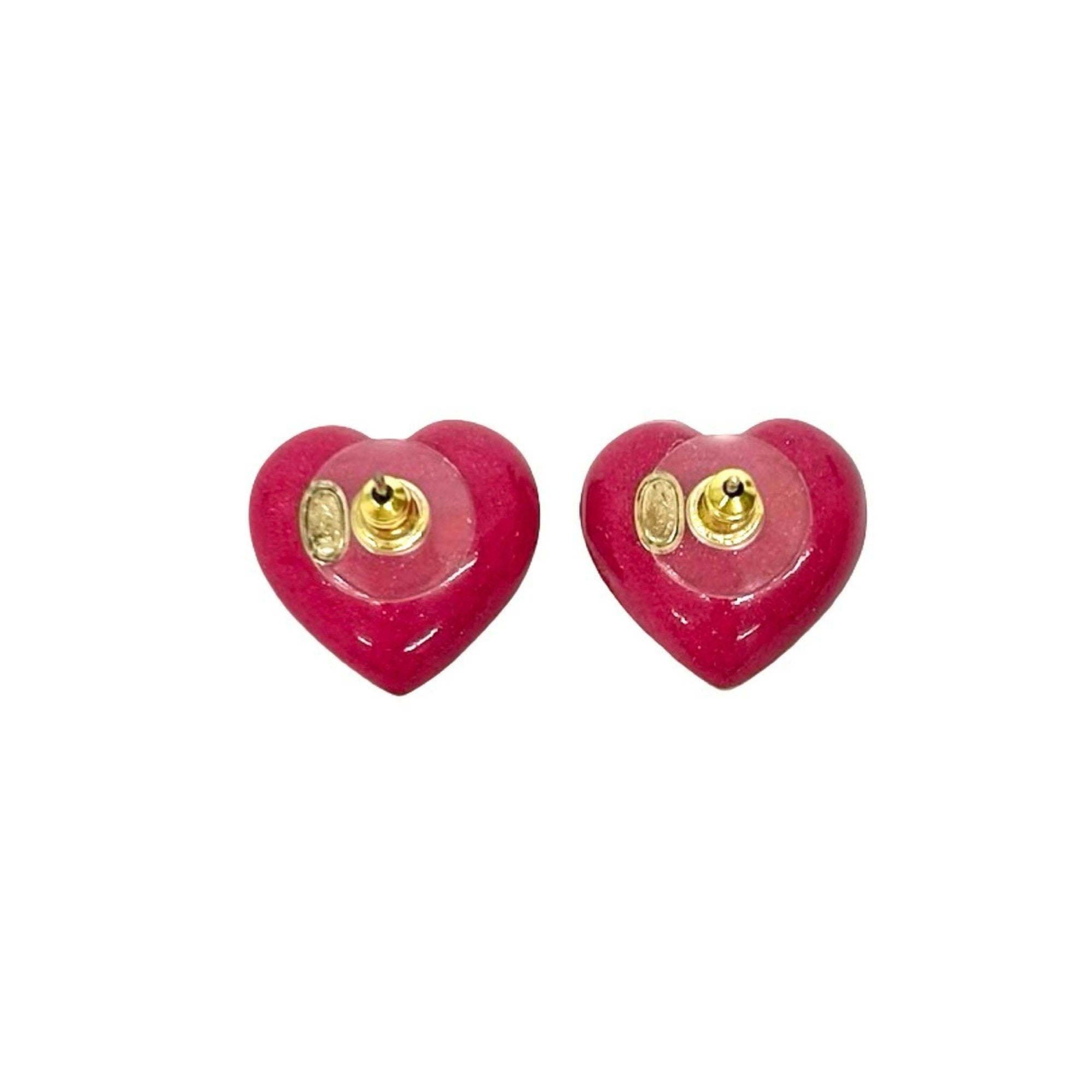 CC Logo Heart Earrings Gold-Tone Metal Gold-Tone Metal