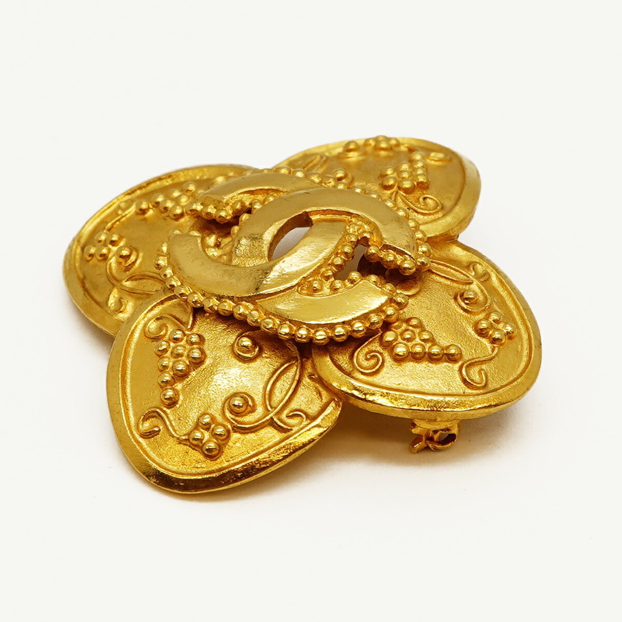 CC Logo Flower Brooch Metal