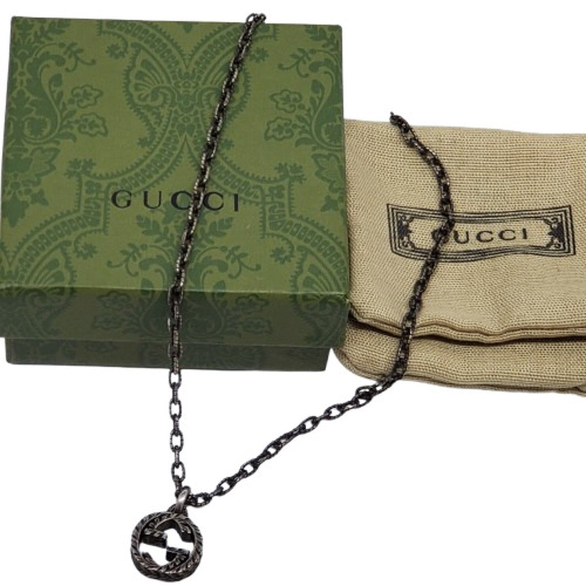 Interlocking G Pendant Necklace Sterling Silver