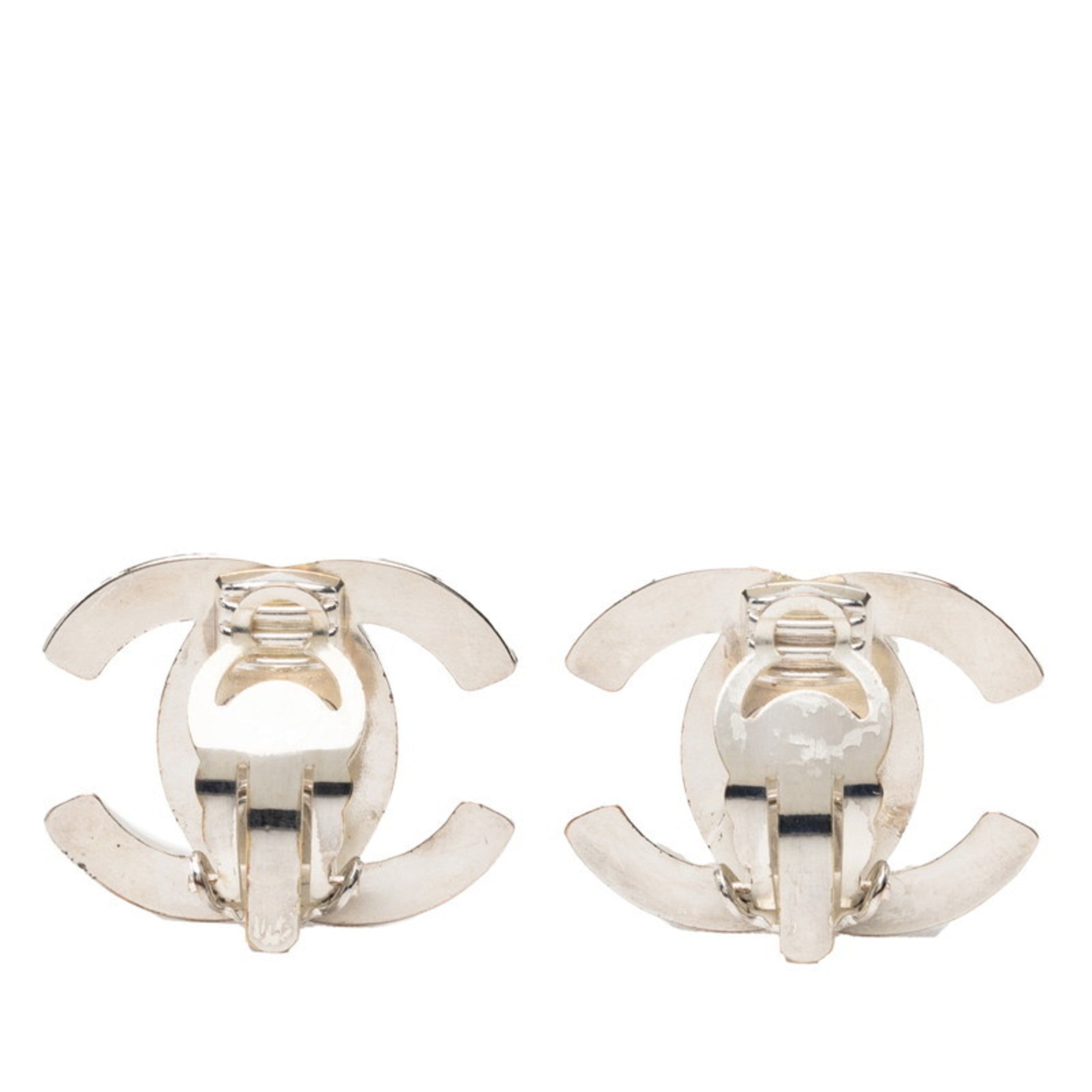 CC Logo Lock Clip-On Earrings Metal
