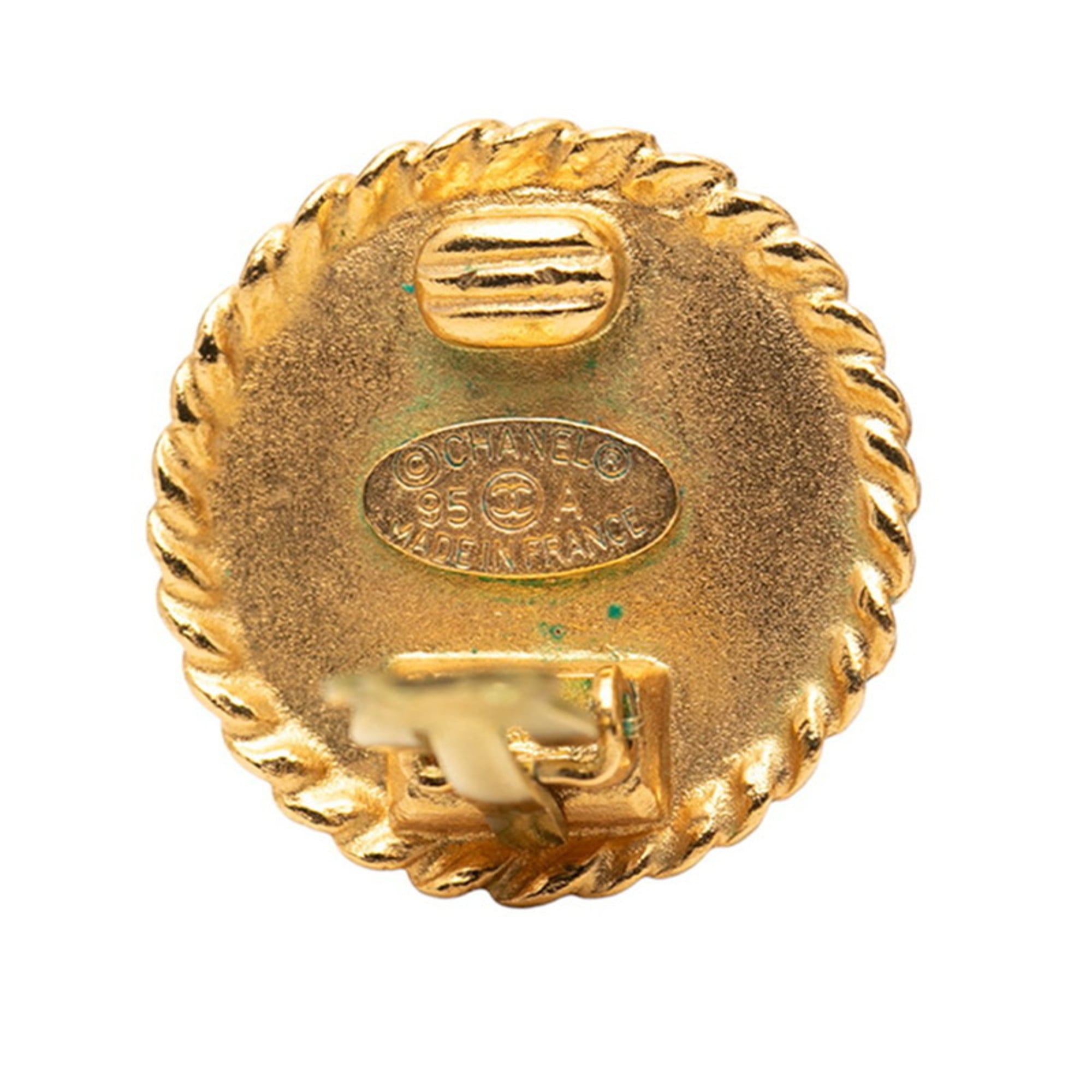 CC Logo Clip-On Earrings Gold-Tone Metal