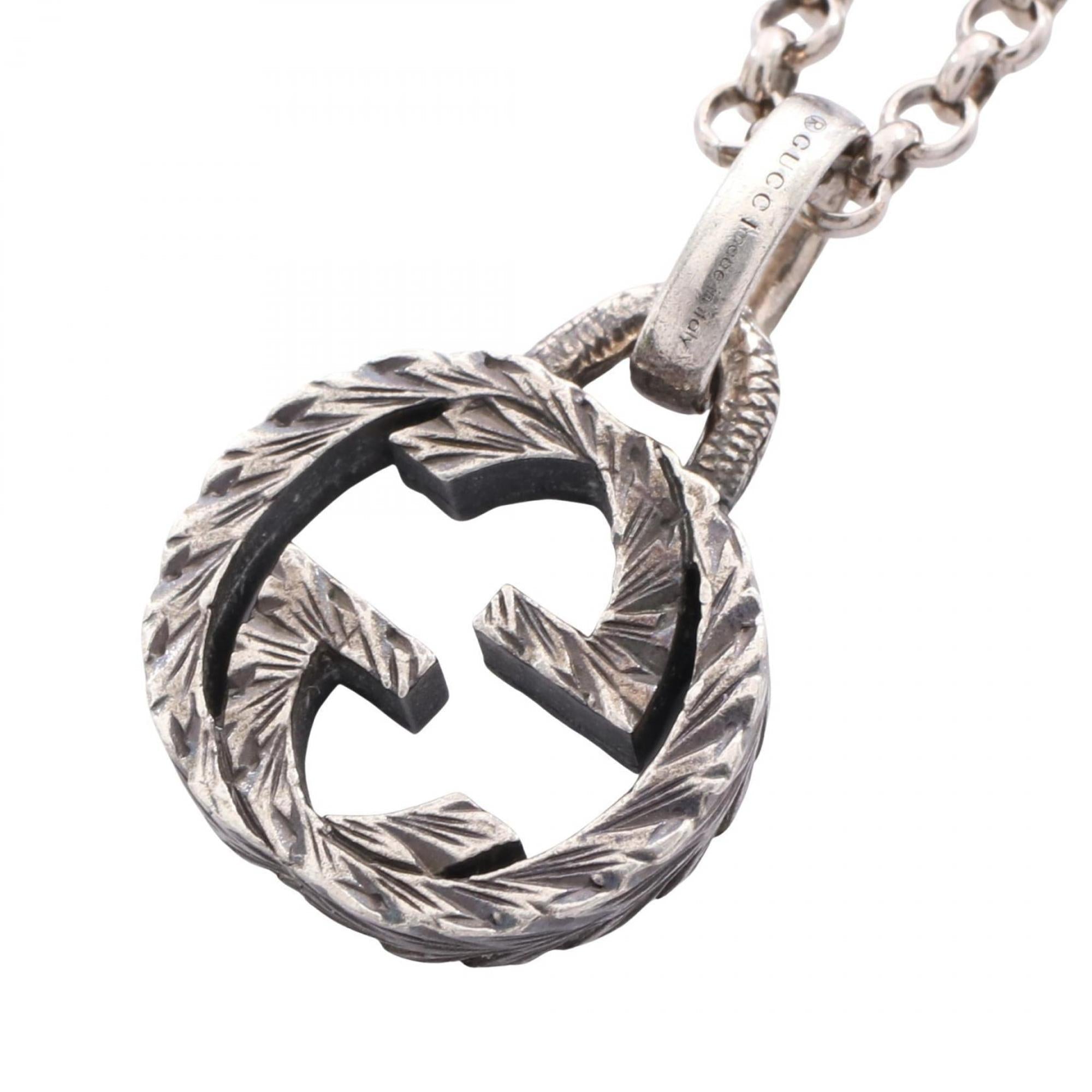Interlocking G Pendant Necklace Sterling Silver