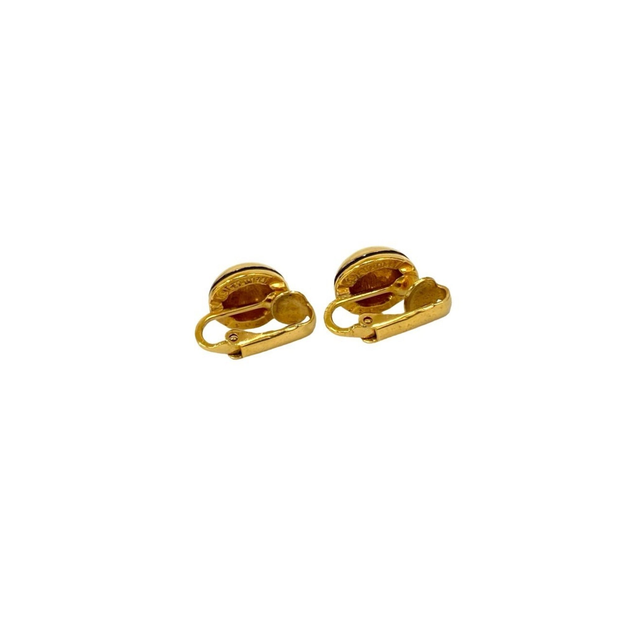 CC Logo Clip-On Earrings Metal Gold-Tone Metal