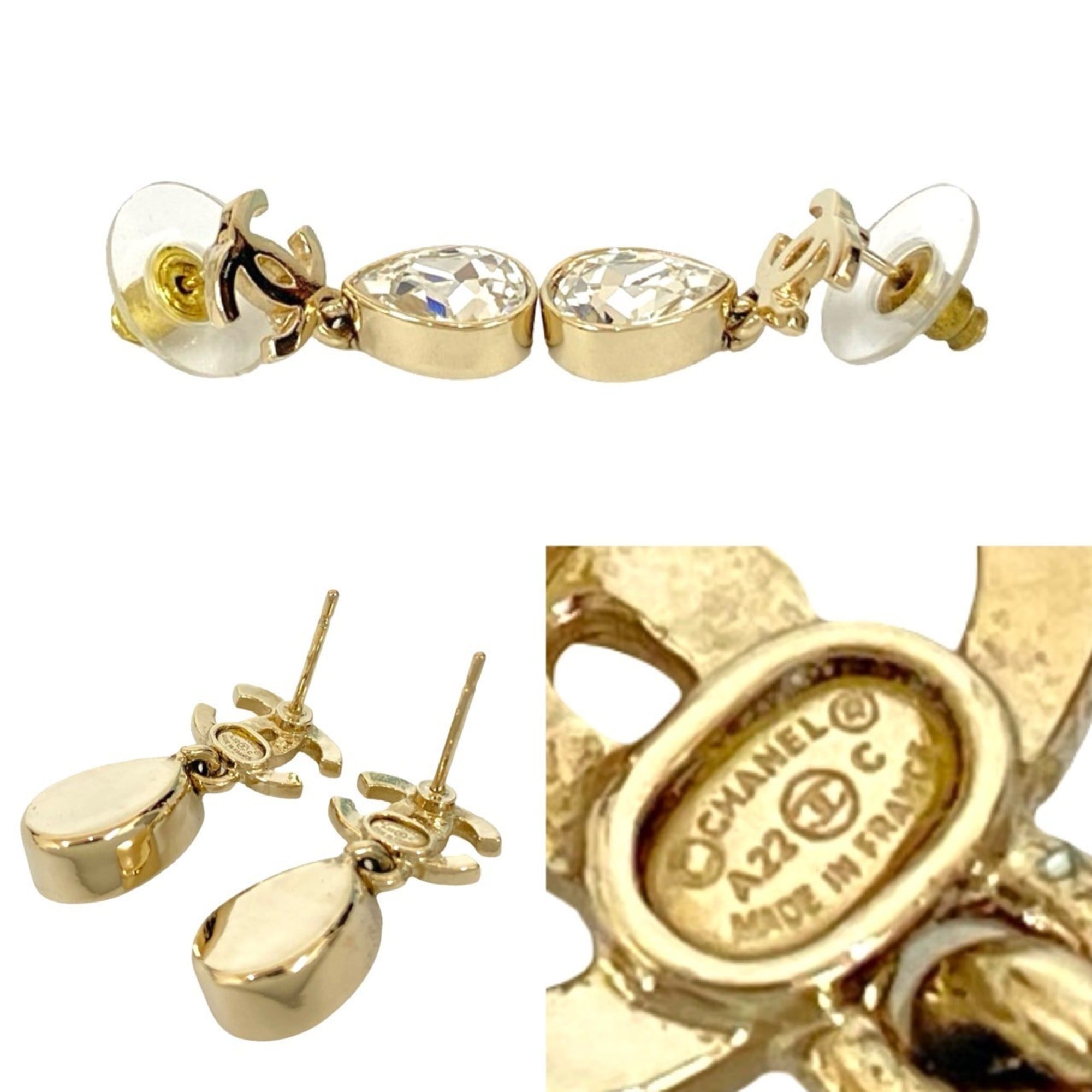 CC Logo Earrings Metal Gold-Tone Metal