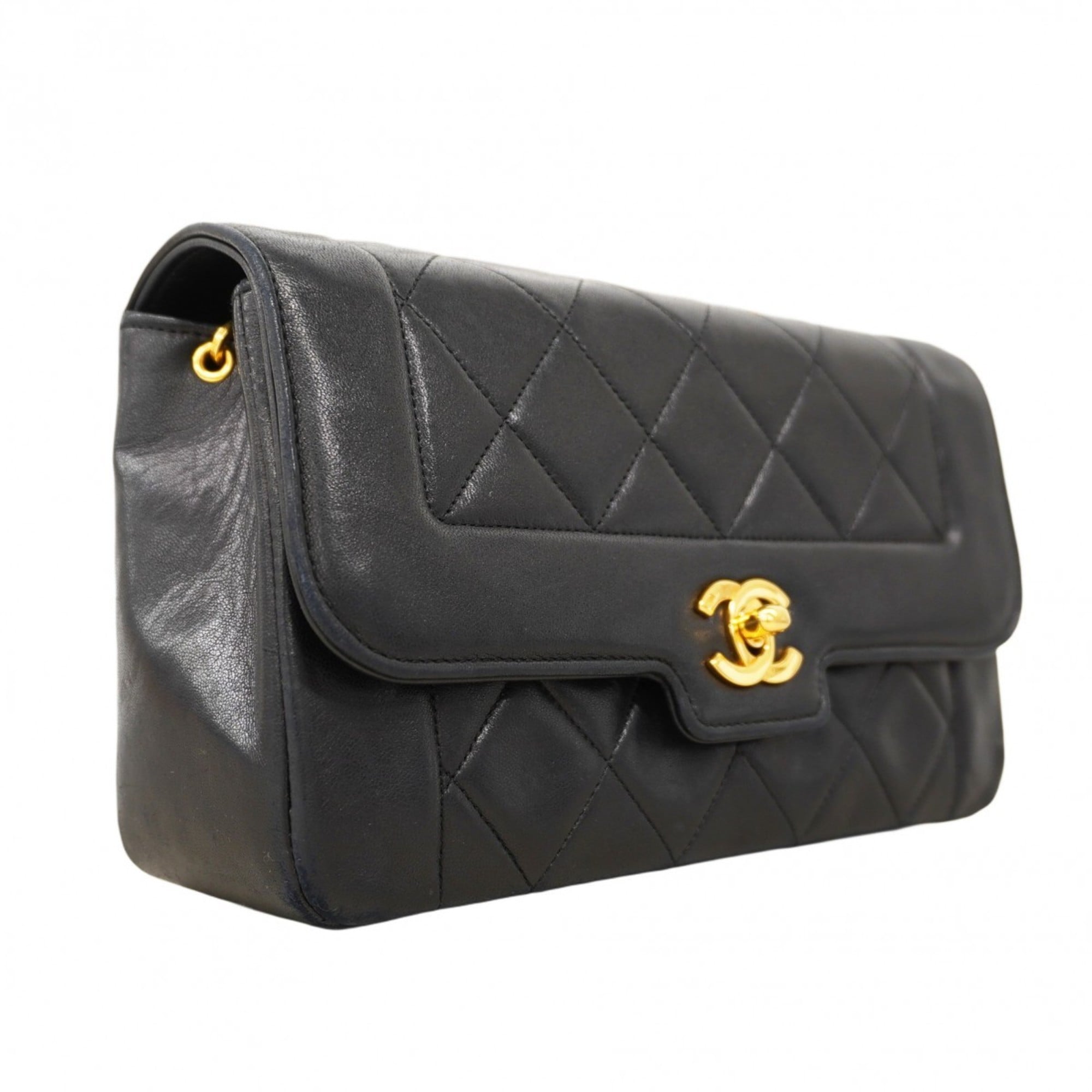 Vintage CC Chain Flap Bag Quilted Lambskin Small