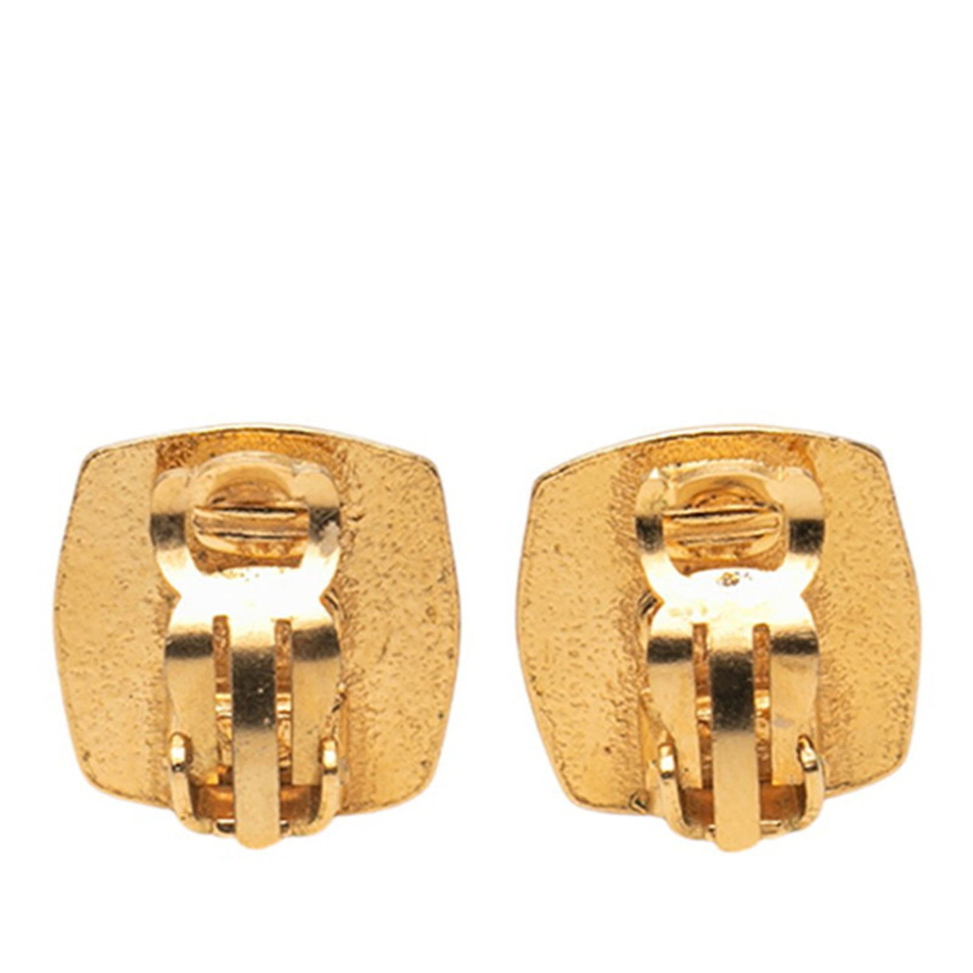 CC Logo Clip-On Earrings Gold-Tone Metal Gold-Tone Metal