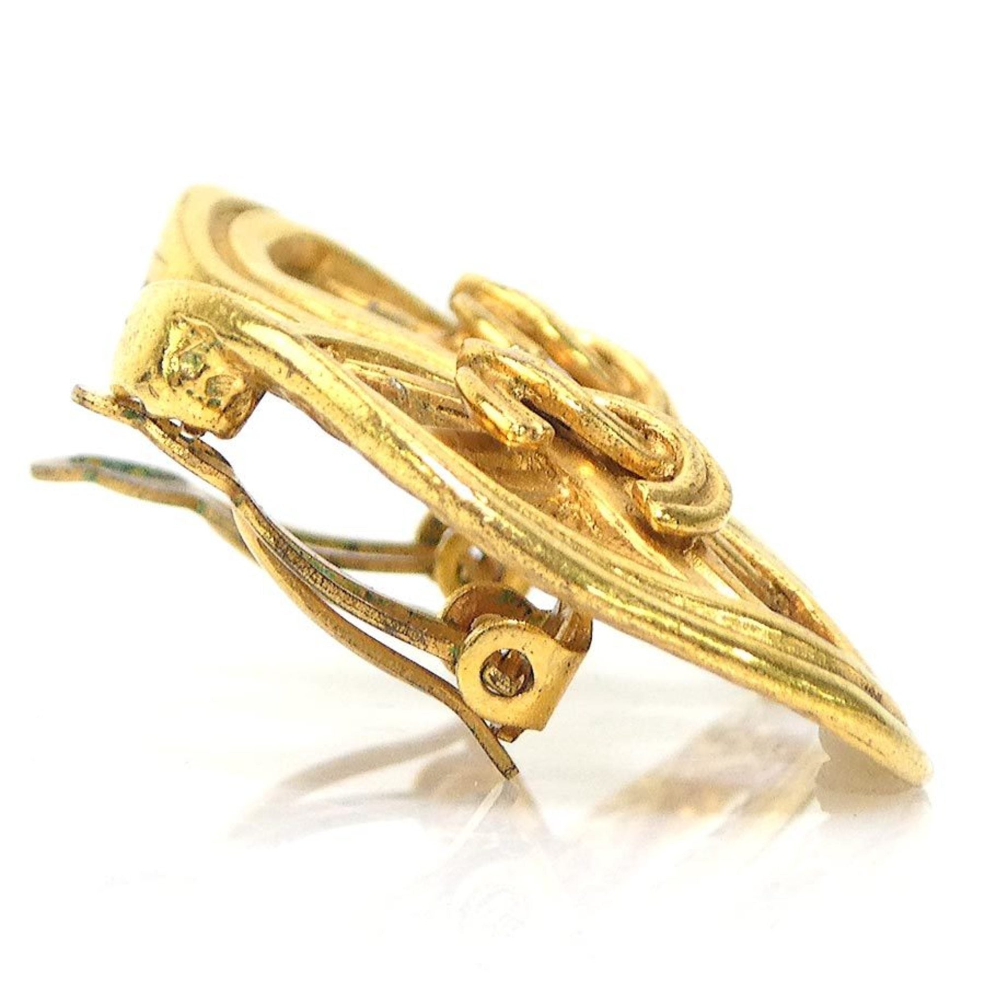 CC Logo Clip-On Earrings Gold-Tone Metal Gold-Tone Metal