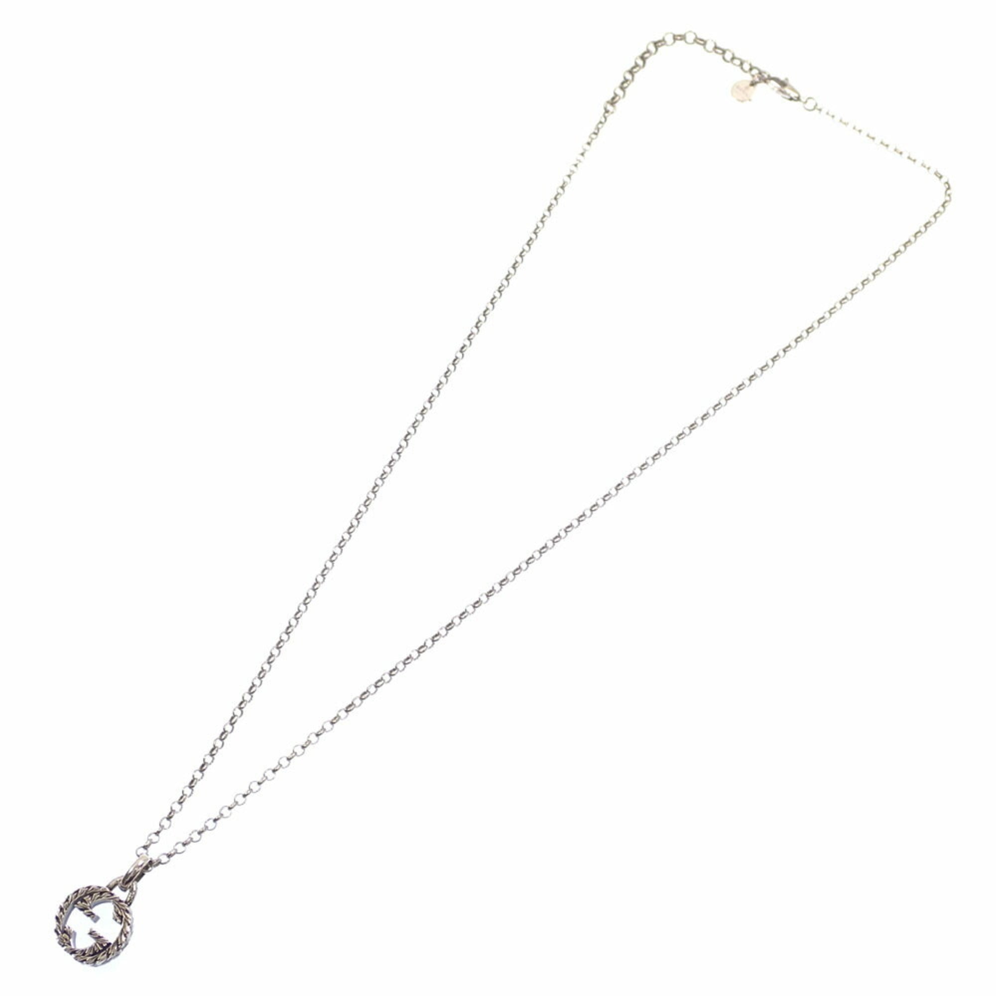 Interlocking G Pendant Necklace Sterling Silver