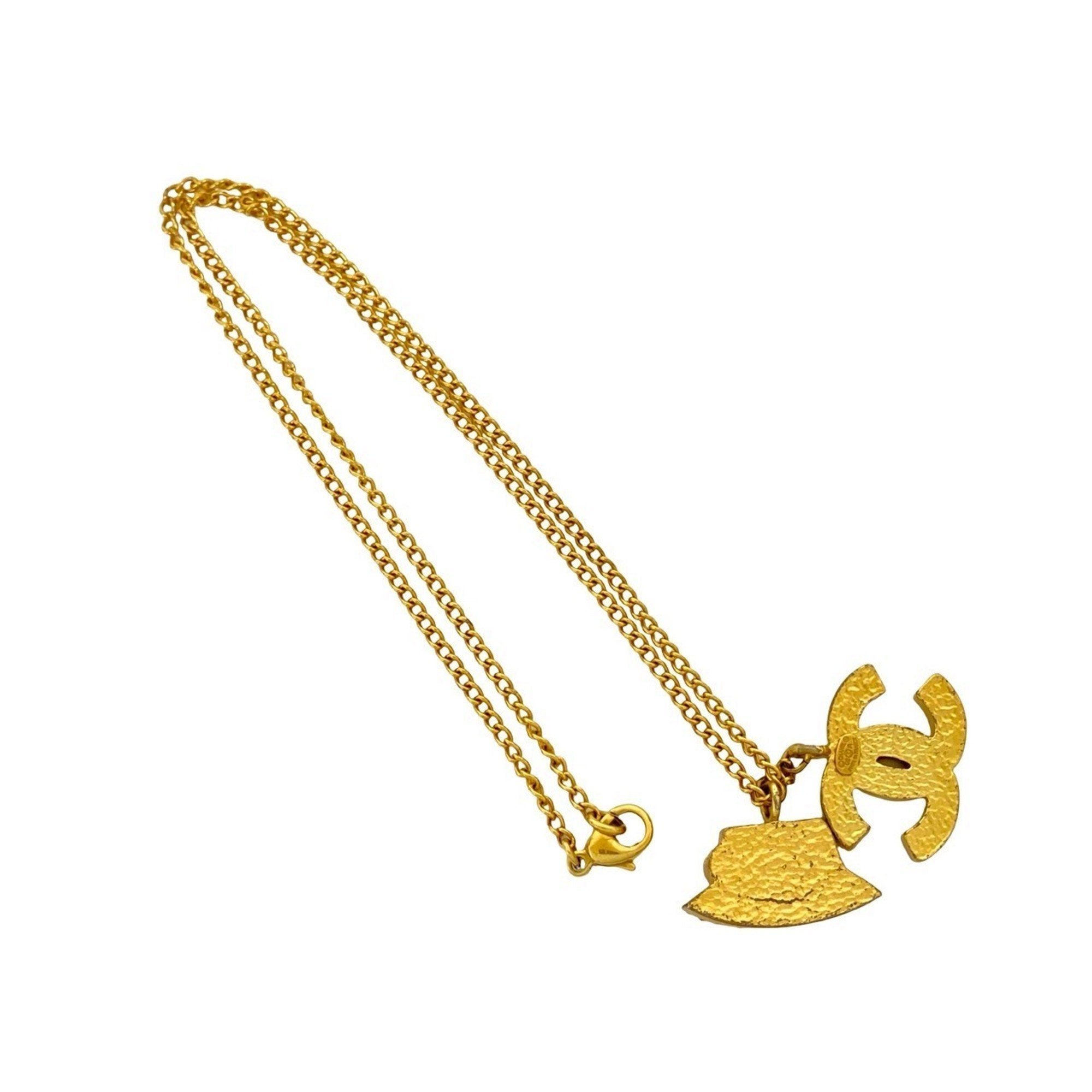CC Logo Pendant Necklace Metal