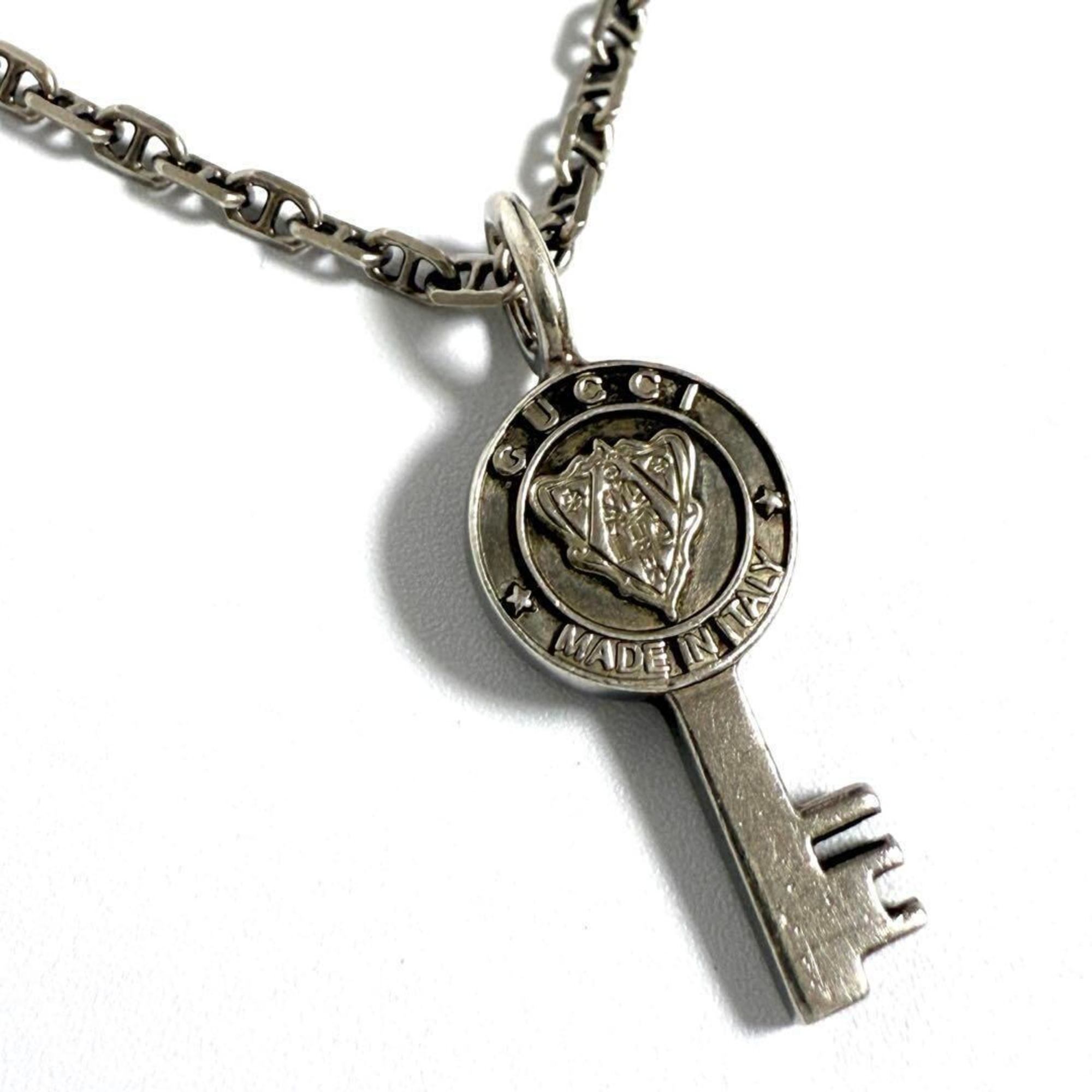 Crest Key Pendant Necklace Sterling Silver