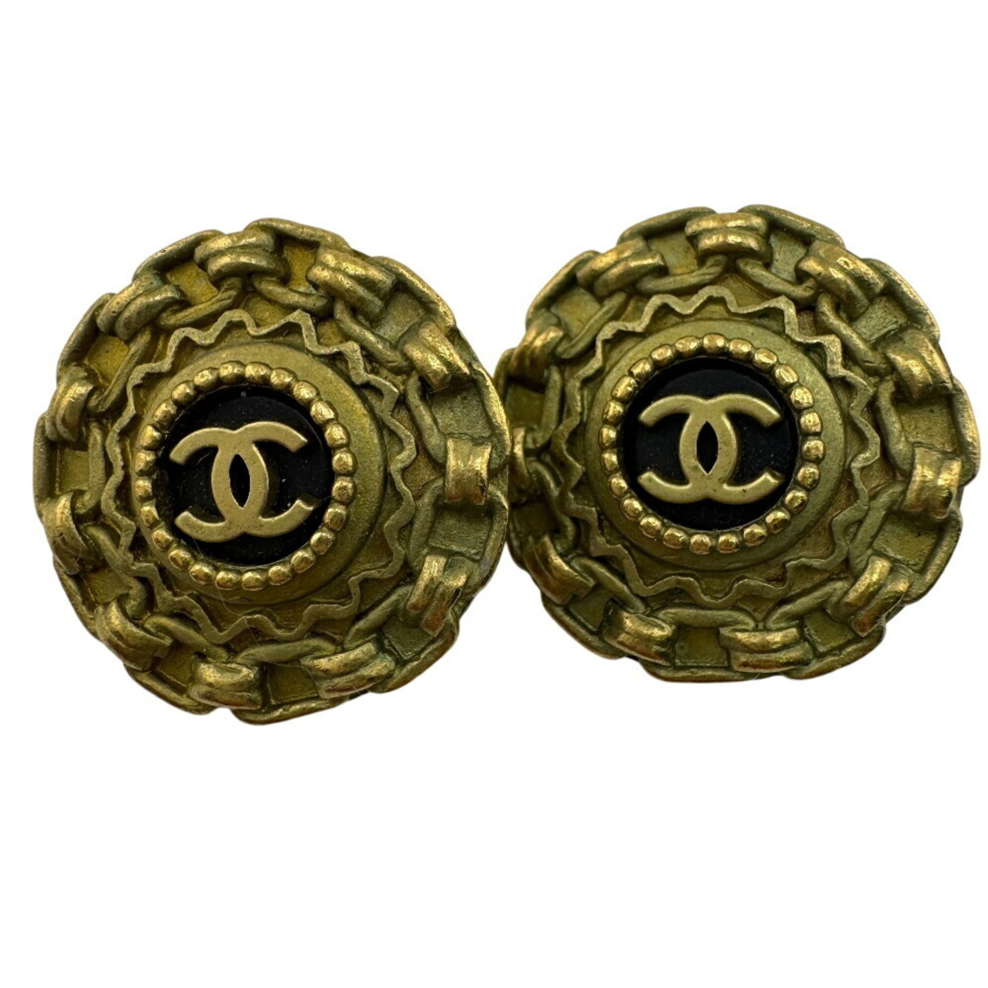 CC Logo Clip-On Earrings Metal Gold-Tone Metal