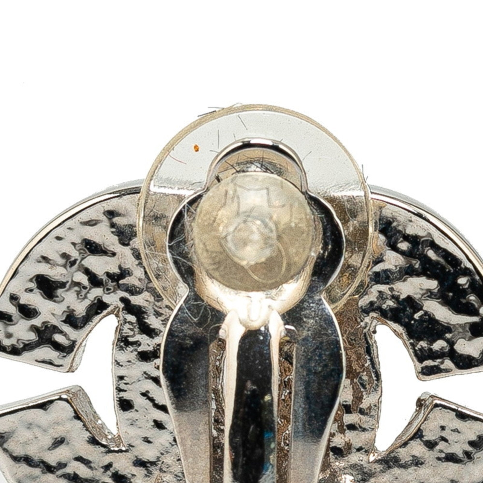 CC Logo Clip-On Earrings Metal Silver-Tone Metal