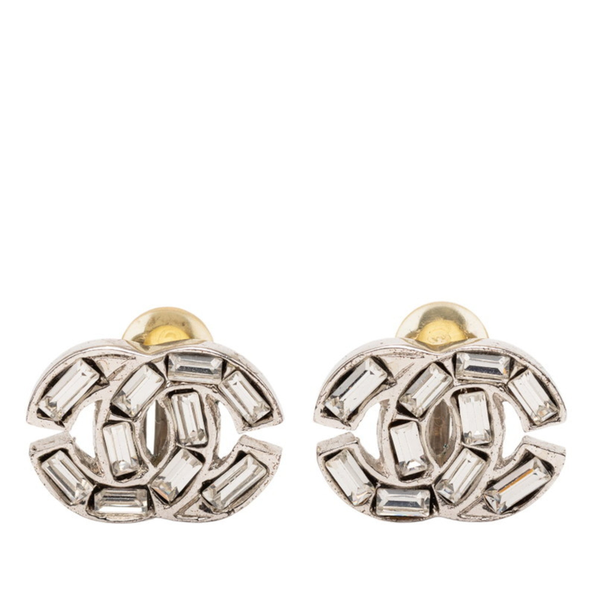 CC Logo Clip-On Earrings Silver-Tone Metal Silver-Tone Metal