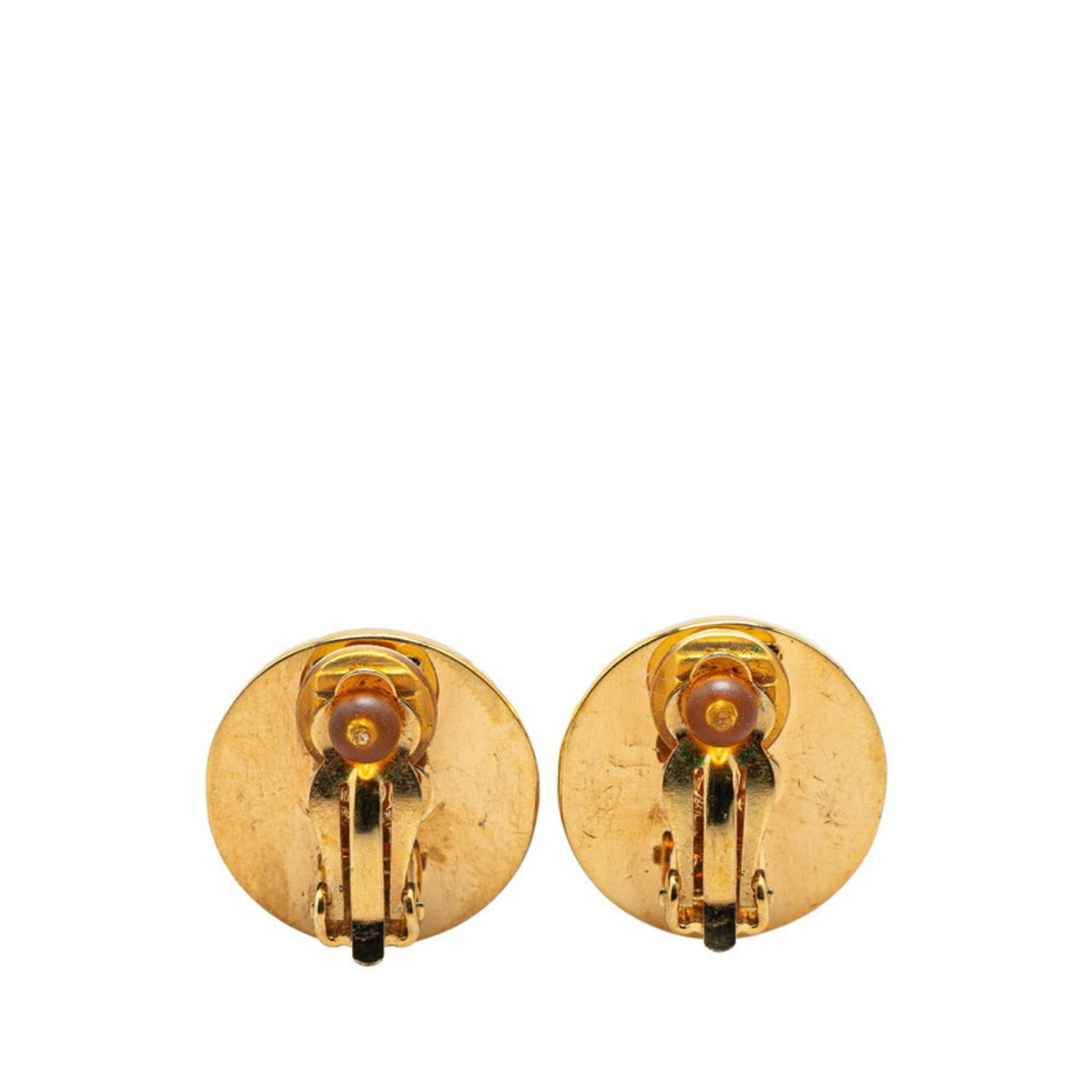 CC Logo Turnlock Clip-On Earrings Gold-Tone Metal Gold-Tone Metal