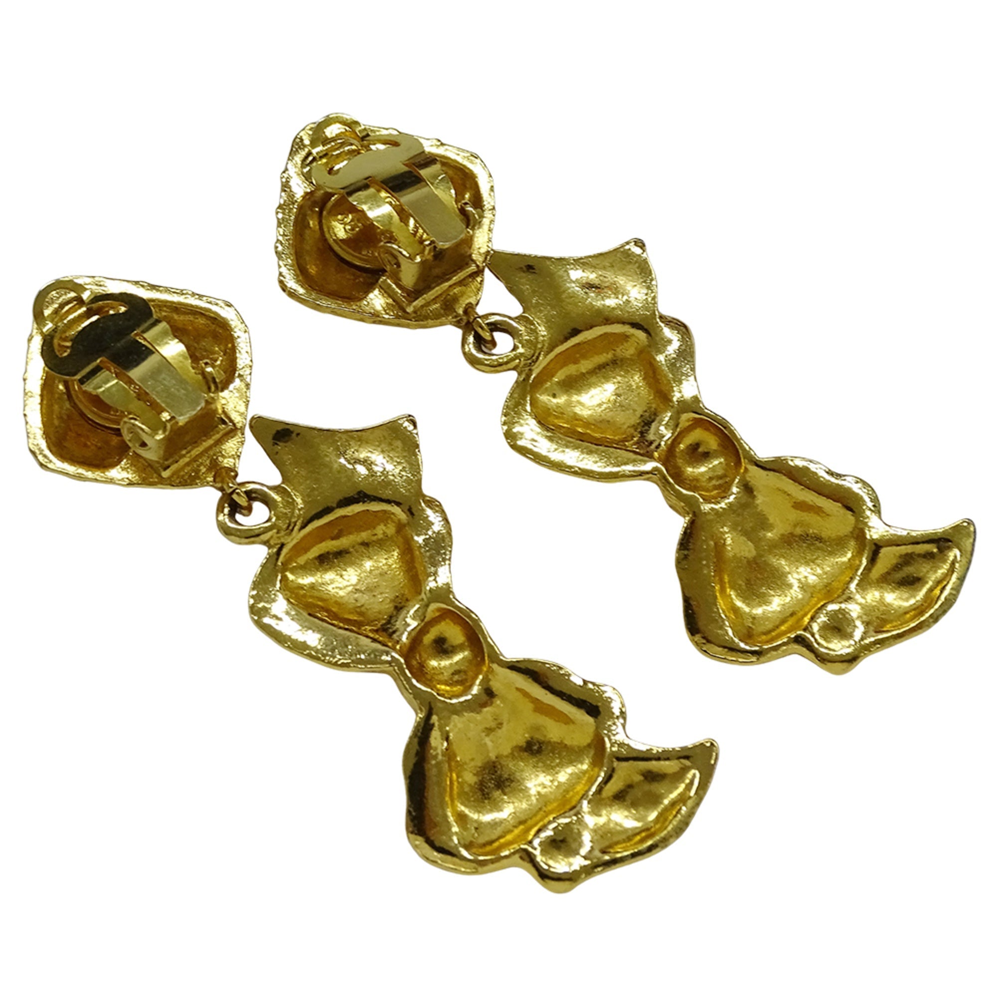 Vintage Earrings Gold-Tone Metal
