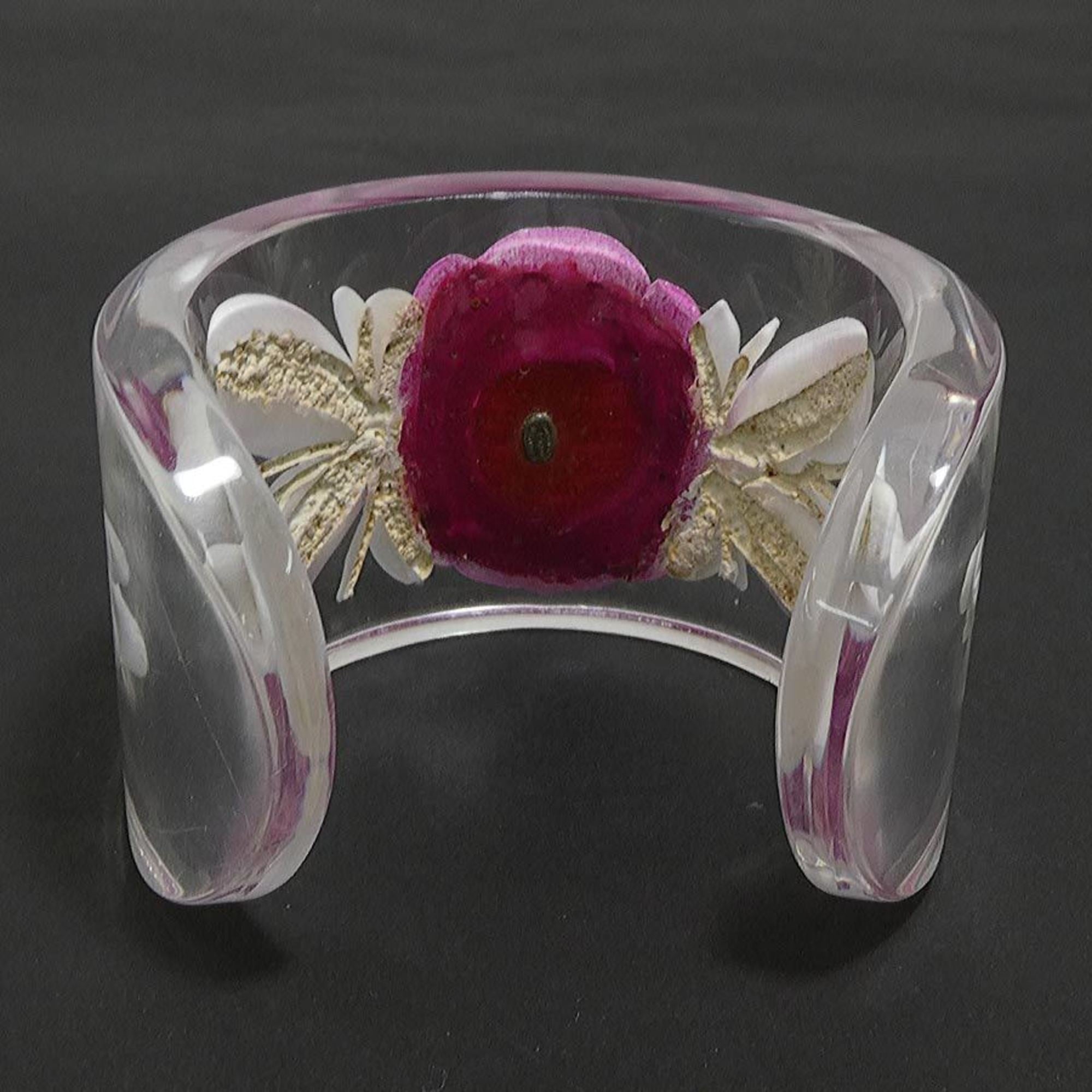 Bangle Resin Clear Pink White Bracelet