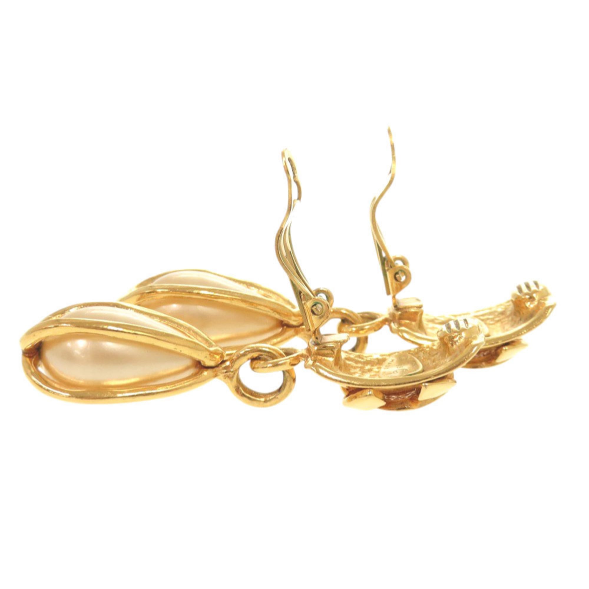 CC Logo Clip-On Earrings Gold-Tone Metal