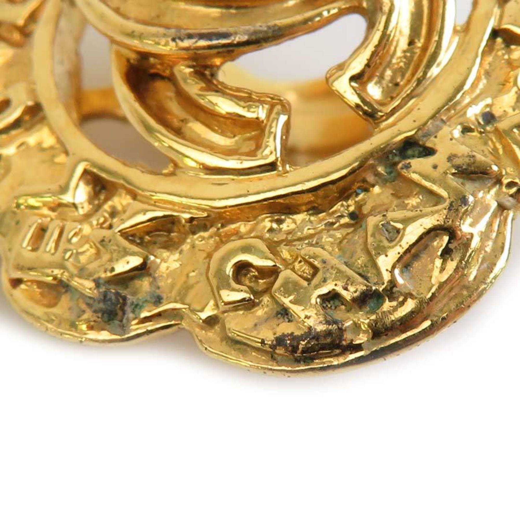 CC Logo Clip-On Earrings Gold-Tone Metal Gold-Tone Metal