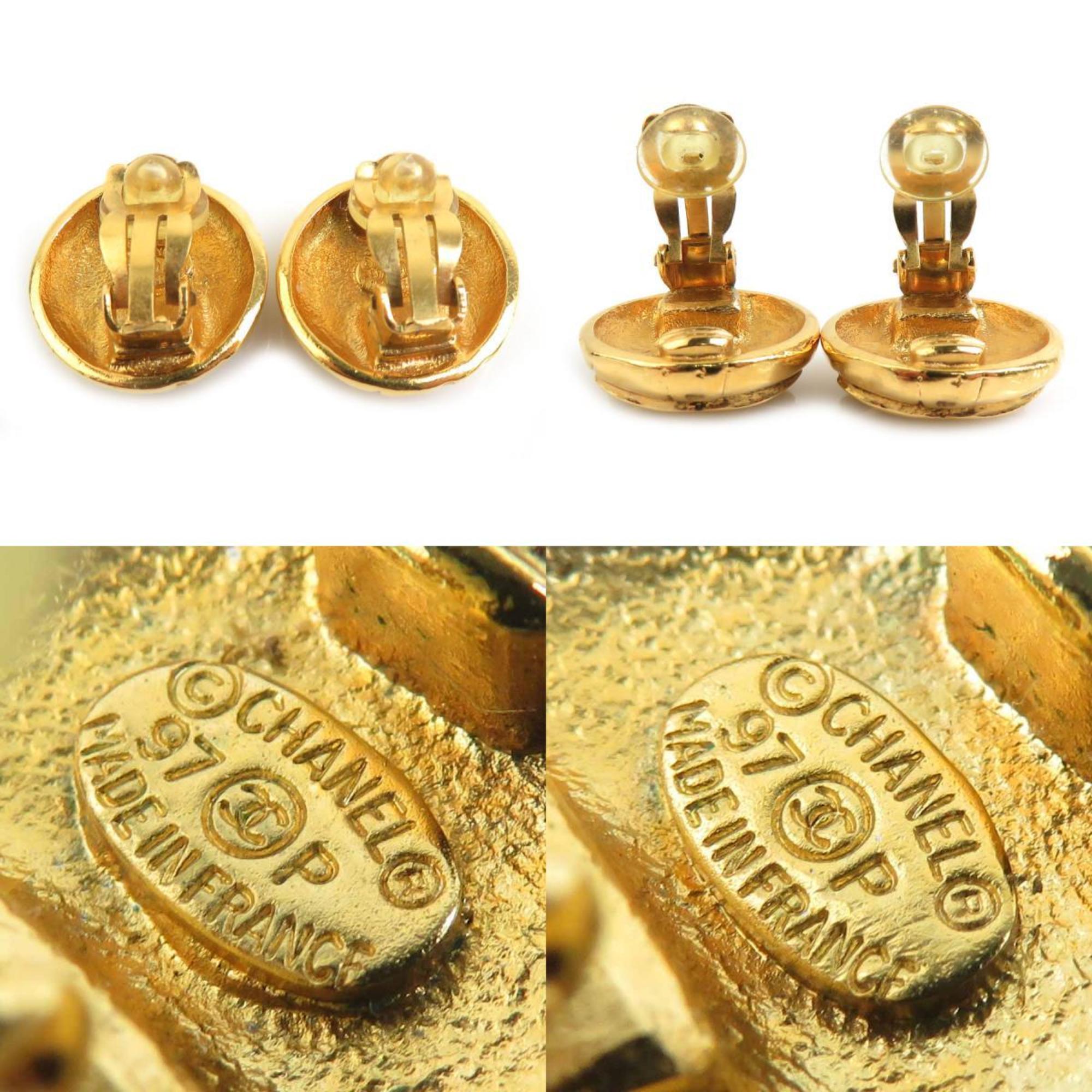 CC Logo Clip-On Earrings Gold-Tone Metal Gold-Tone Metal