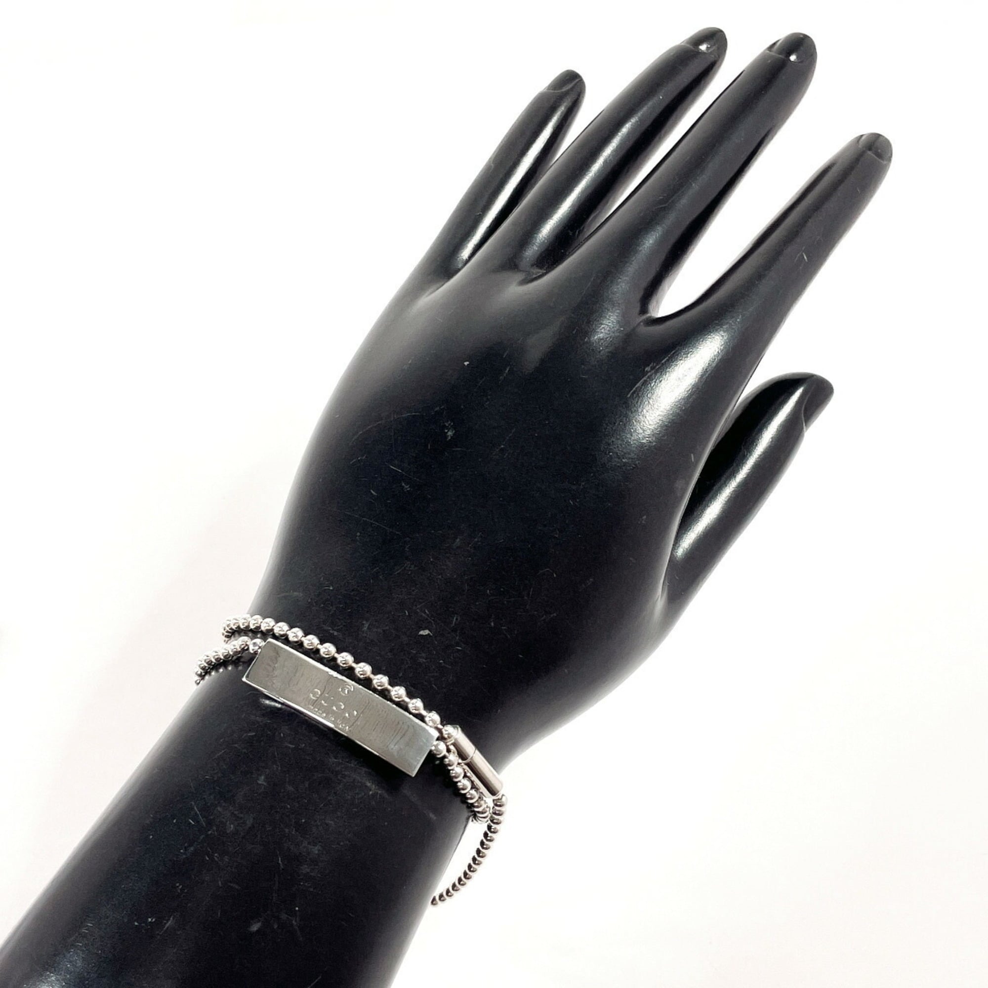 Ball Chain Plate Choker Necklace Sterling Silver