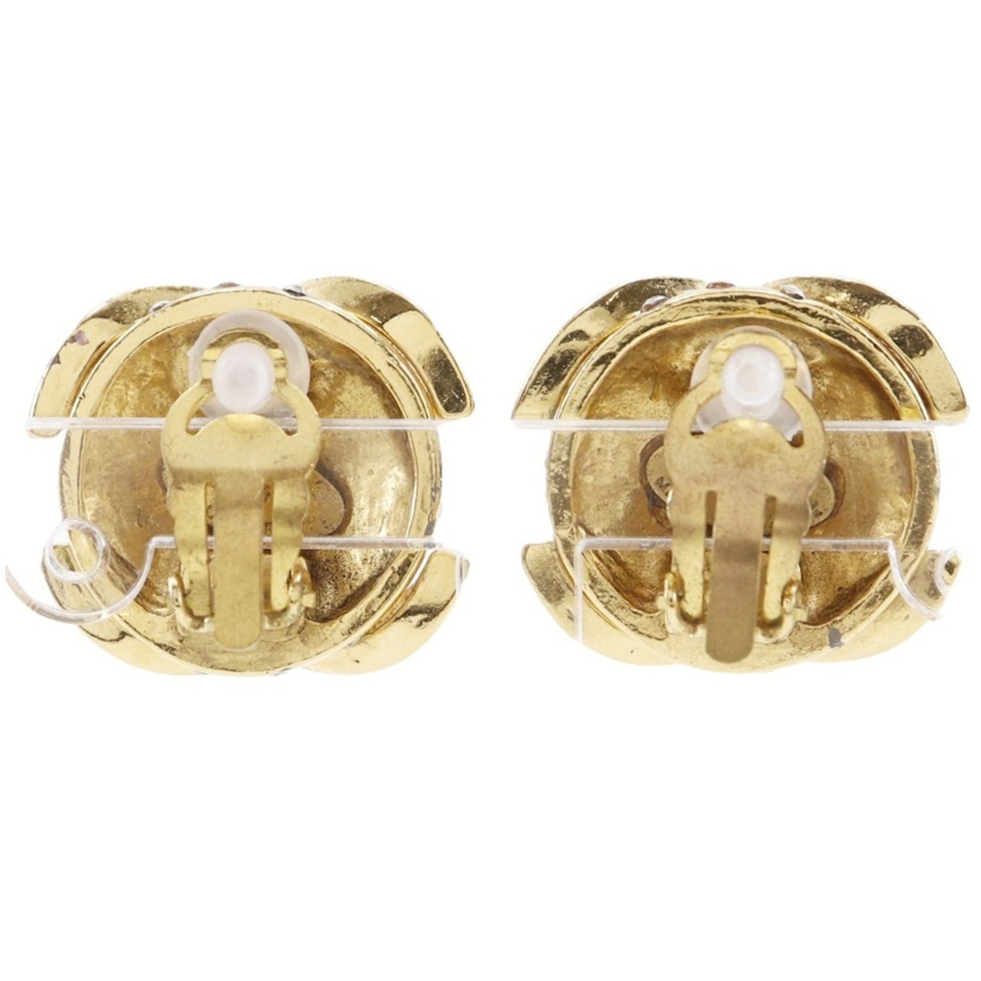 CC Logo Clip-On Earrings Metal Gold-Tone Metal