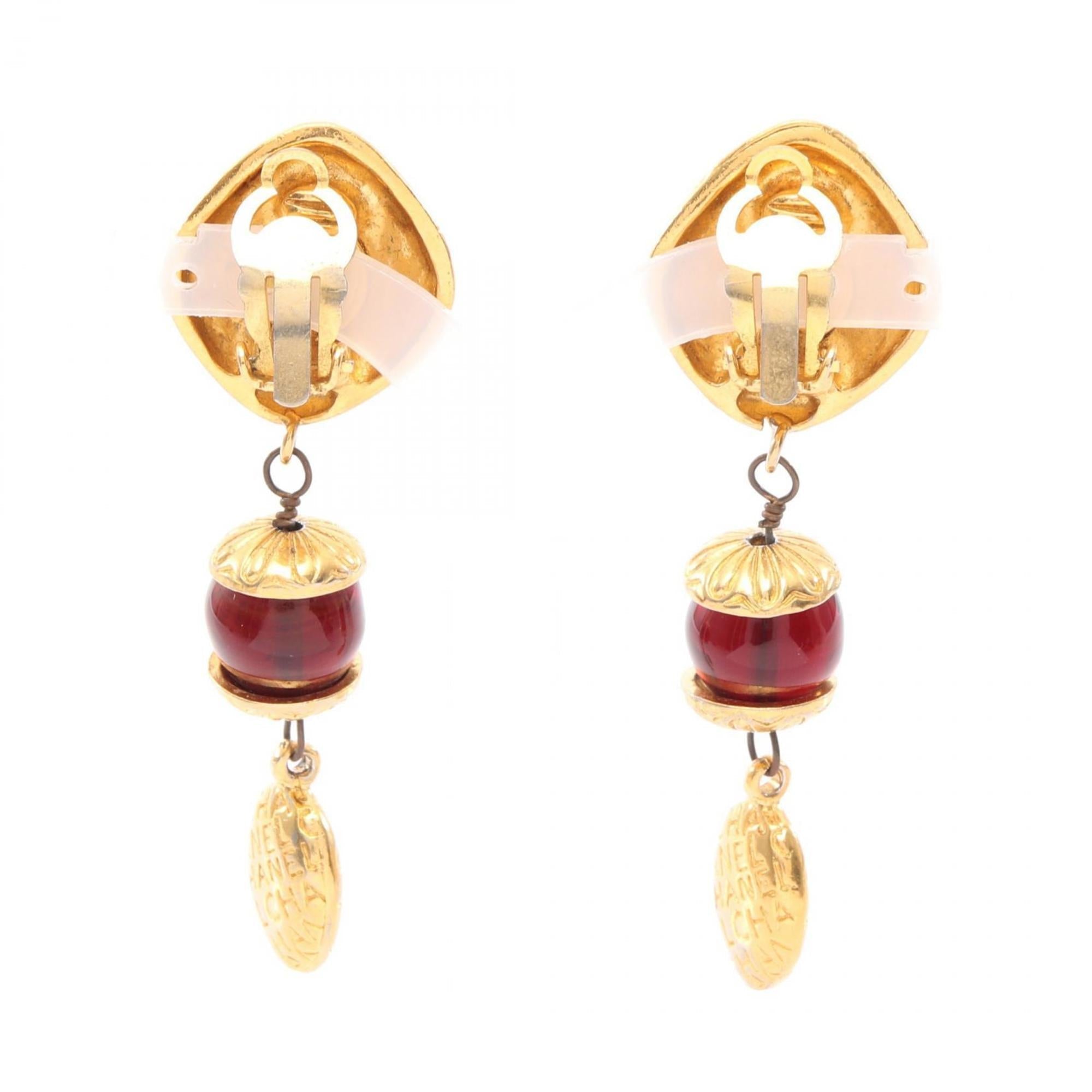 Clip-On Earrings Glass and Gold