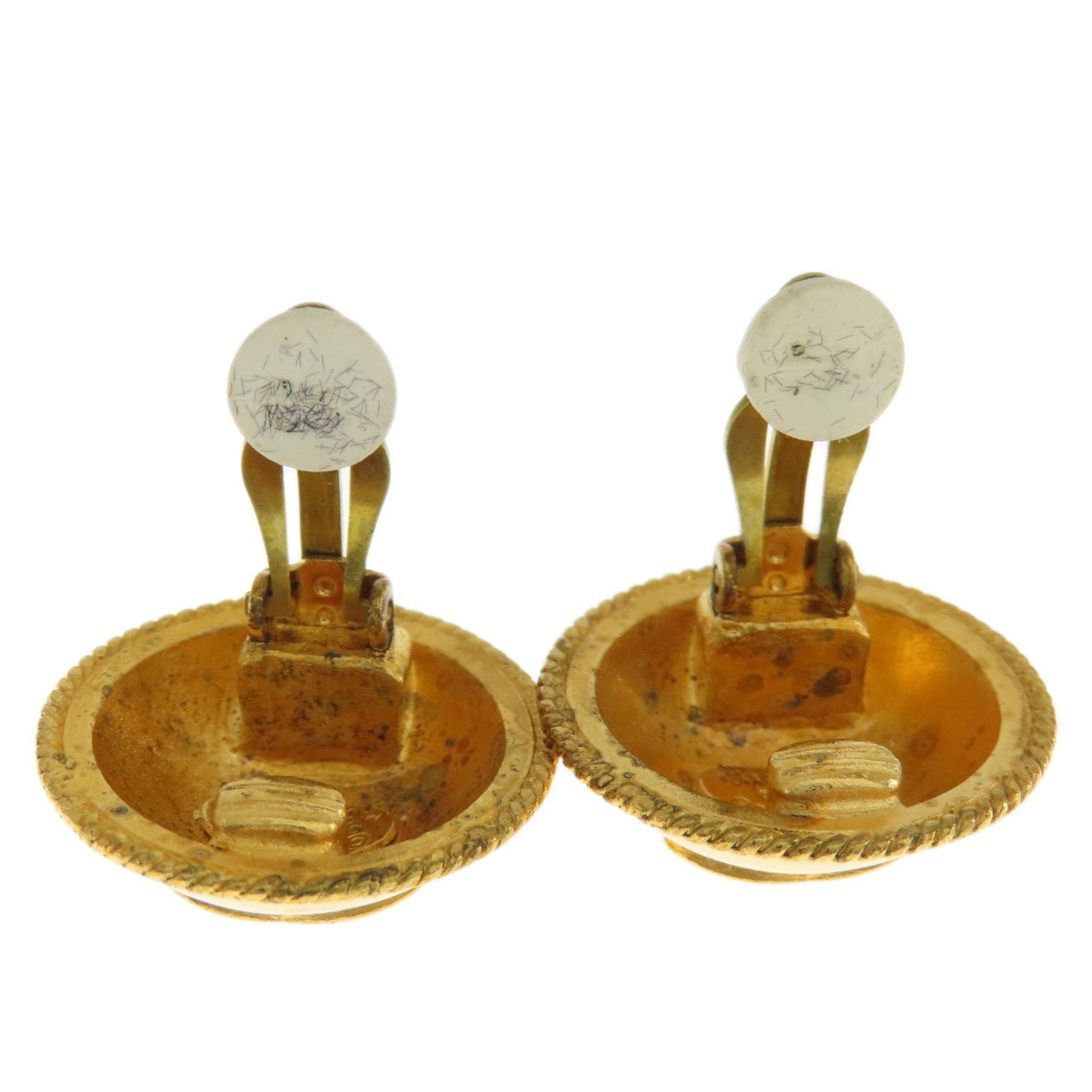 CC Logo Clip-On Earrings Gold-Tone Metal Gold-Tone Metal