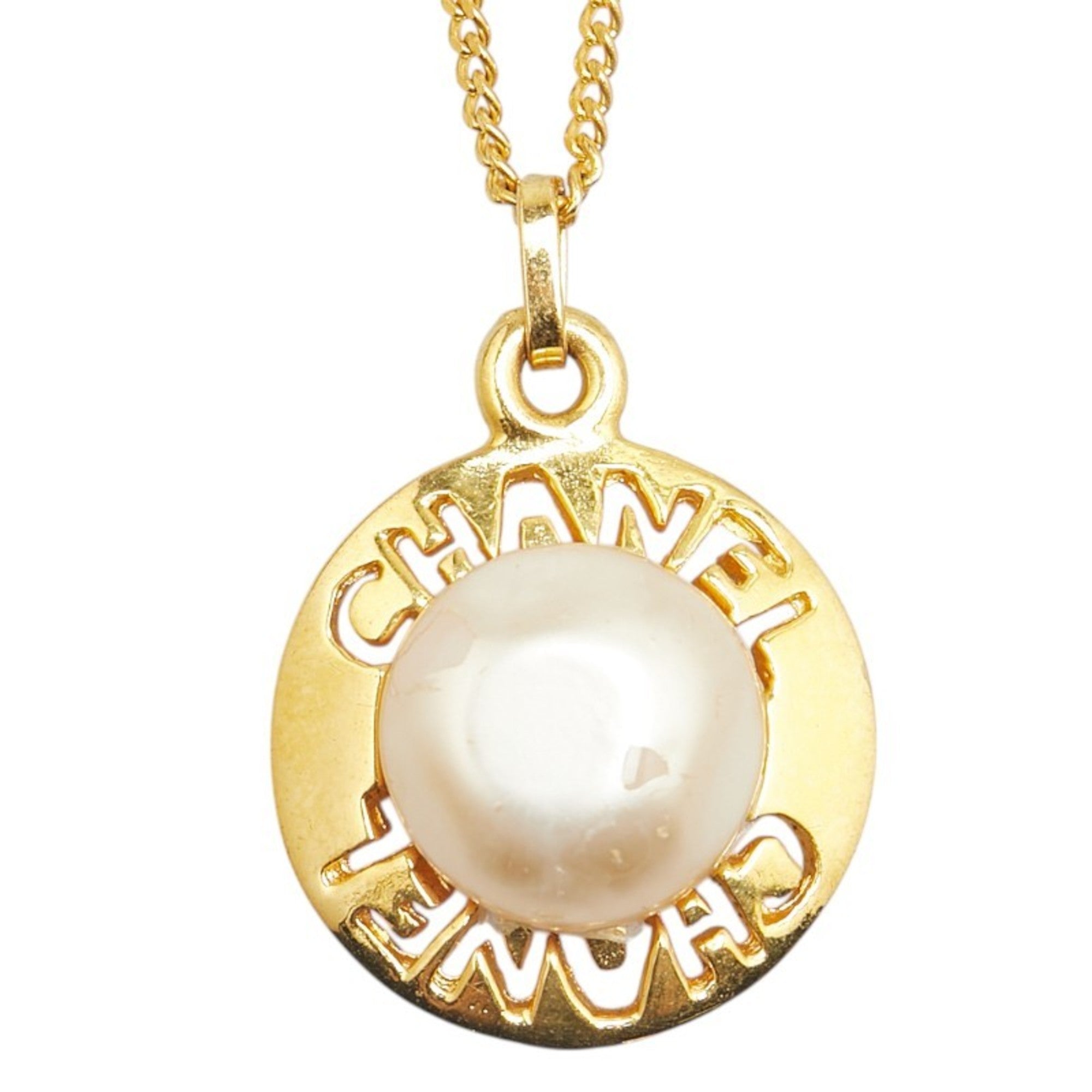Pendant Necklace Metal with Pearl