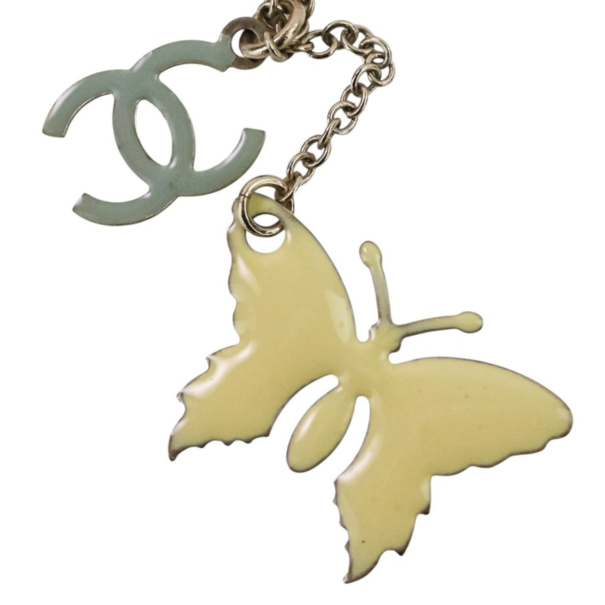 CC Logo Butterfly Pendant Necklace Metal