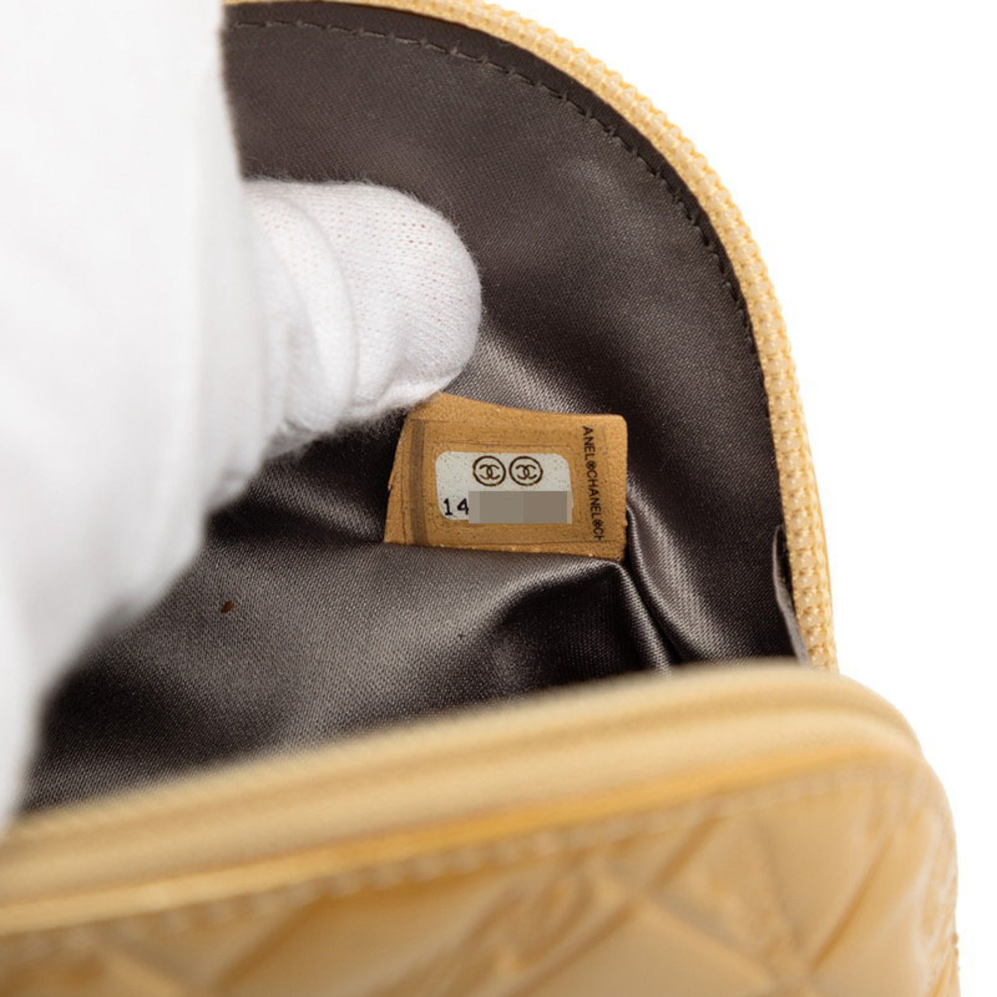 Lucky Symbols Pochette Embossed Quilted Patent