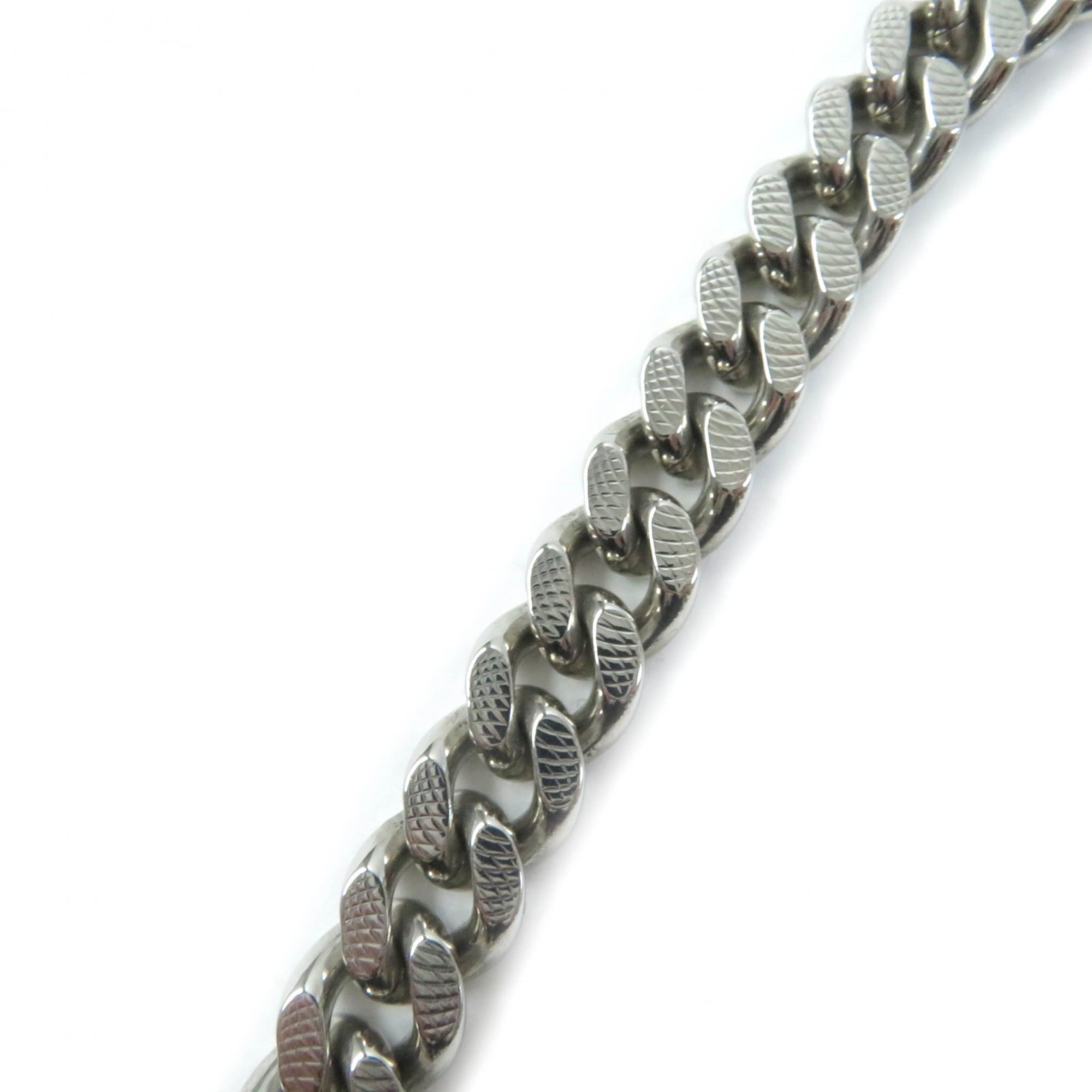 Interlocking Script Curb Chain Pendant Necklace Sterling Silver