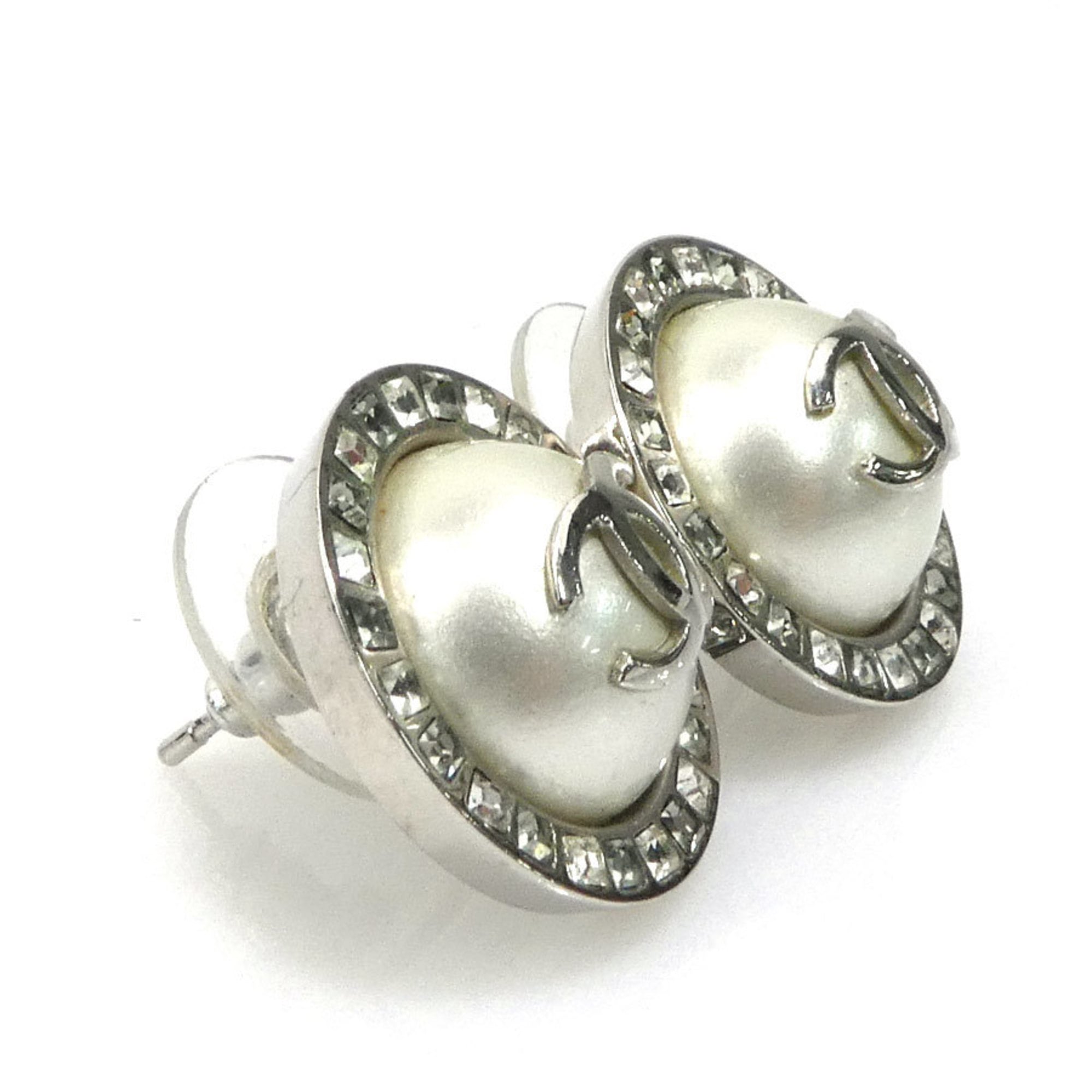 CC Logo Earrings Silver-Tone Metal