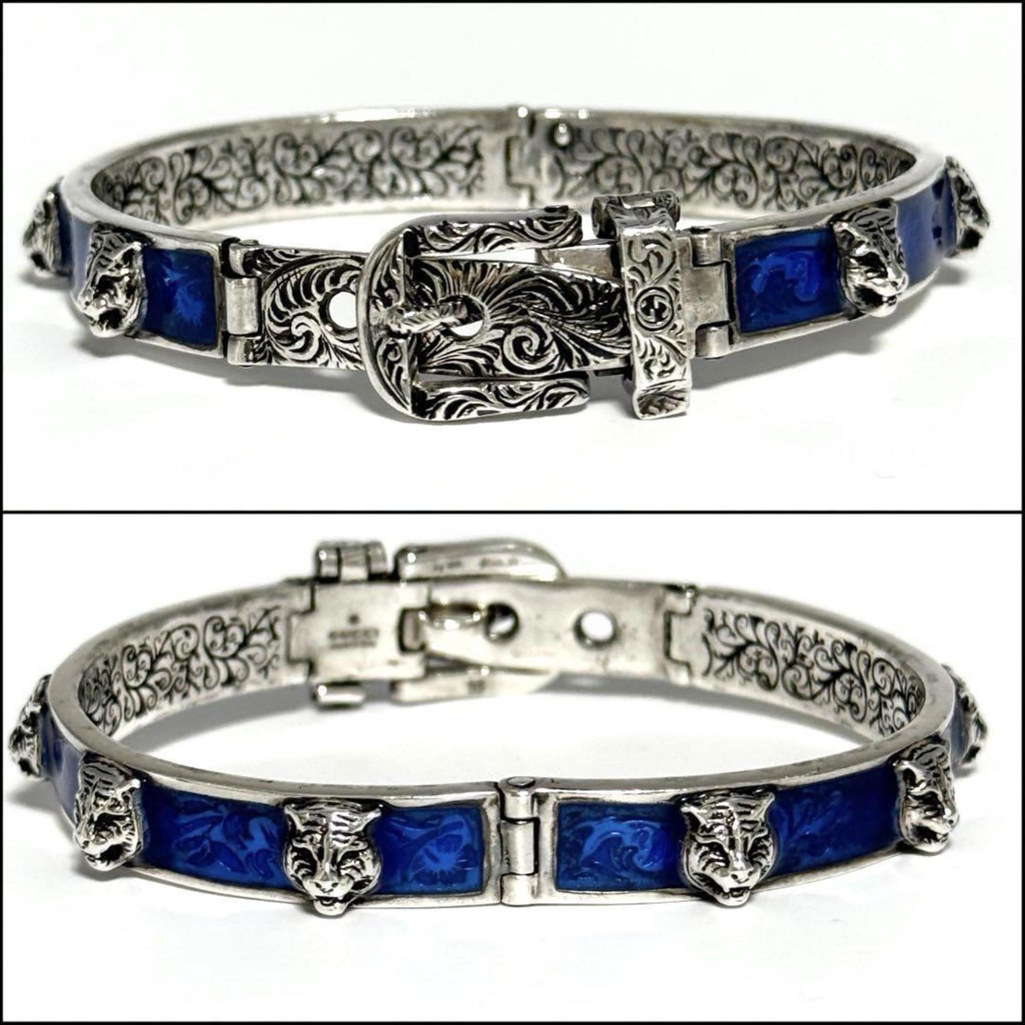 Tiger Head Bracelet Sterling Silver