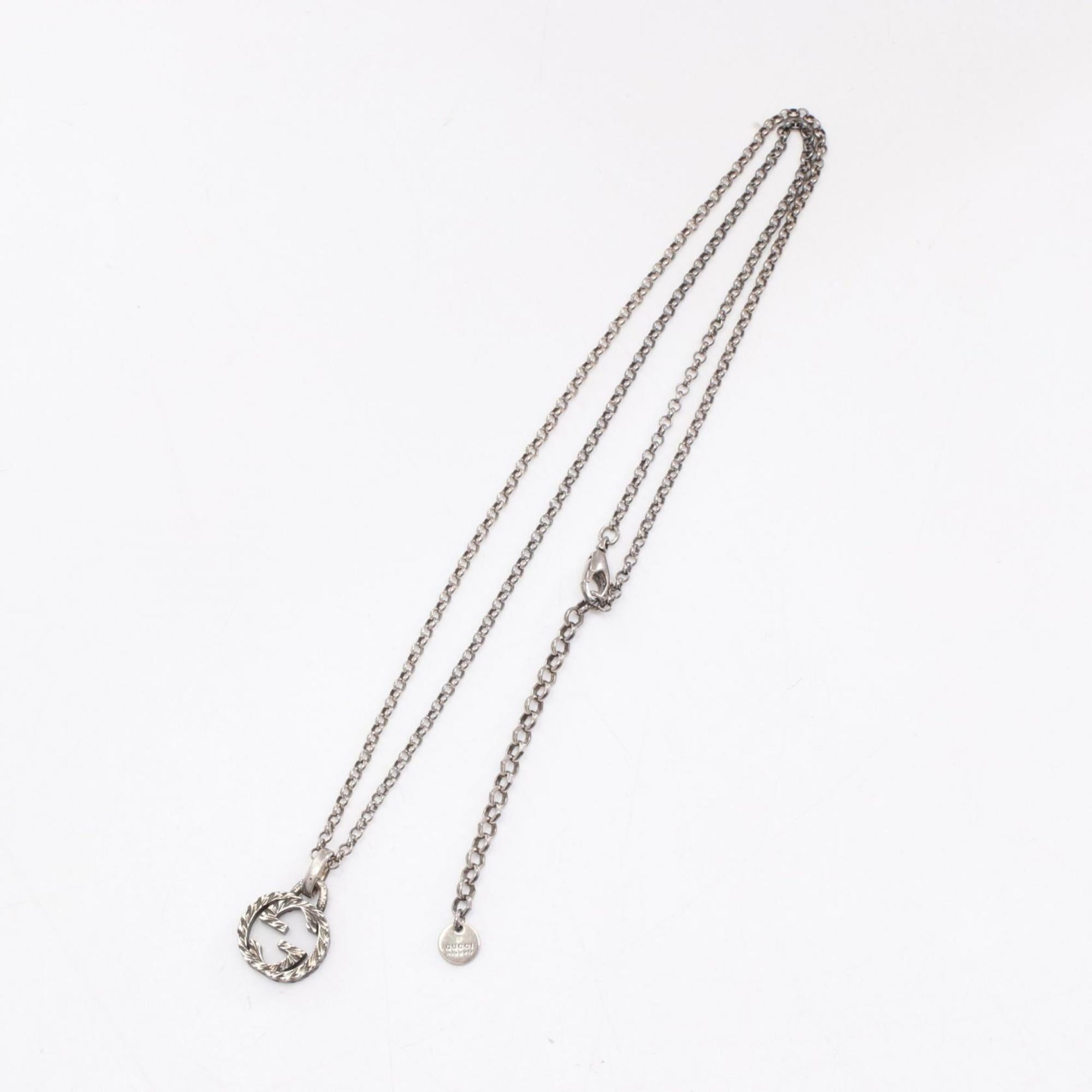 Interlocking G Pendant Necklace Sterling Silver